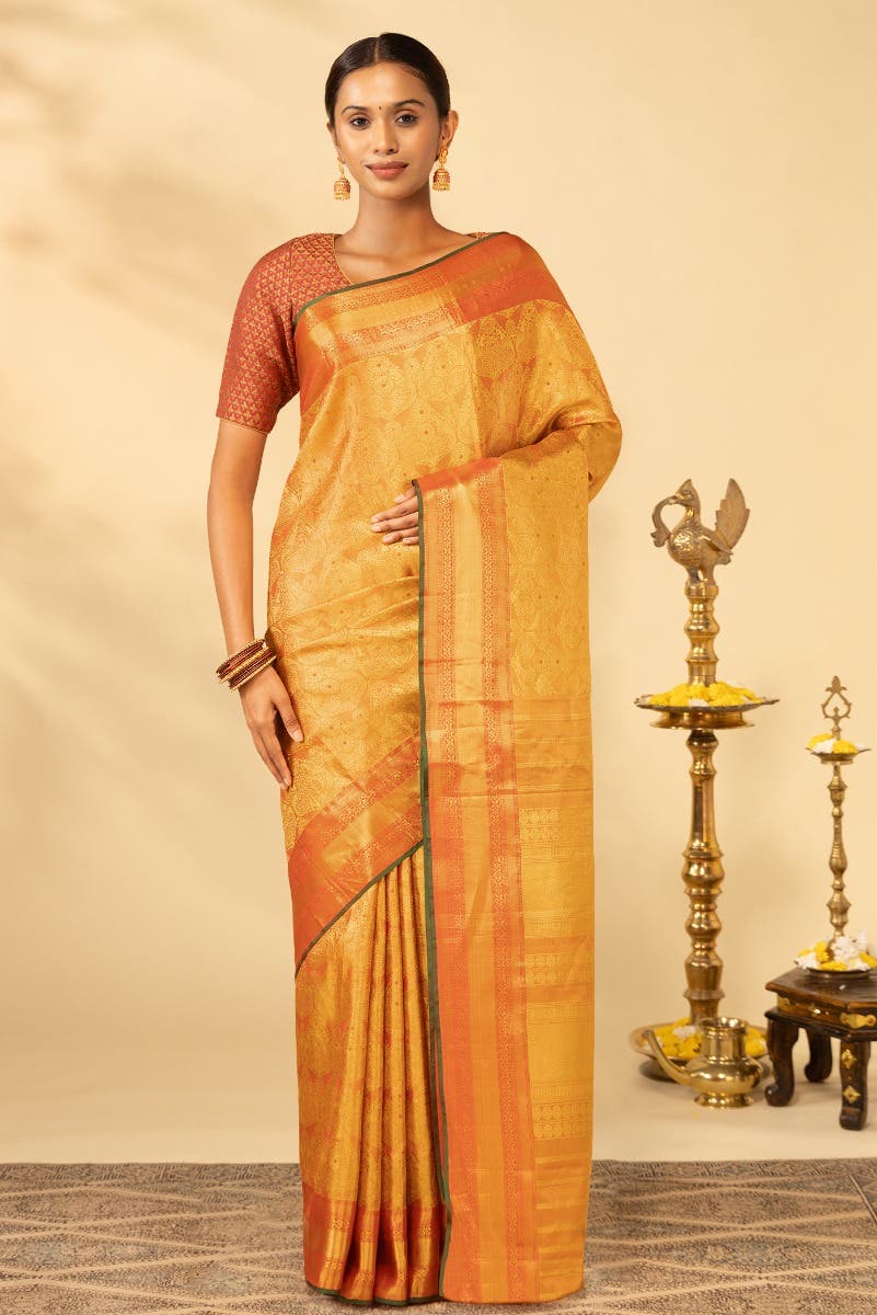Inakili-Red Kanchipuram Silk Saree - Image 2