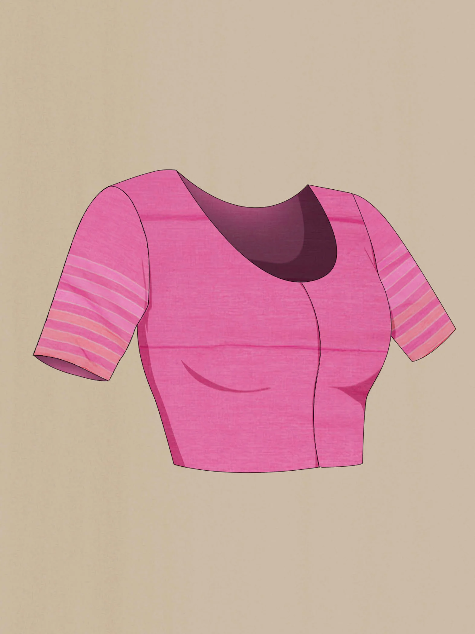 Kuhu-Hot Pink Cotton Saree - Image 6