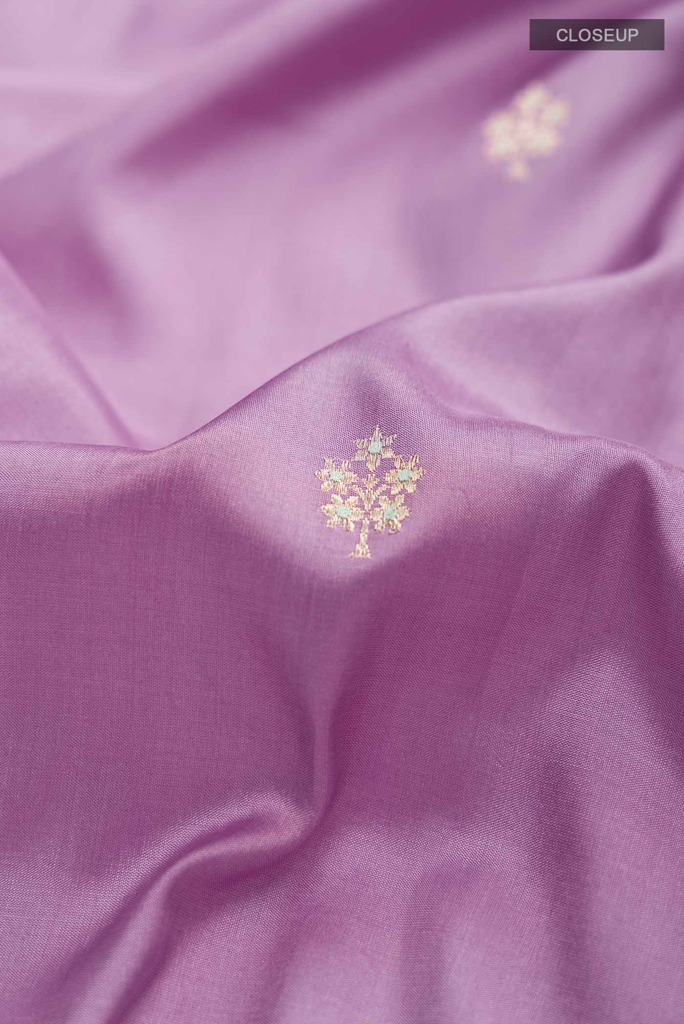 Lavender Banarasi Silk Saree - Image 2