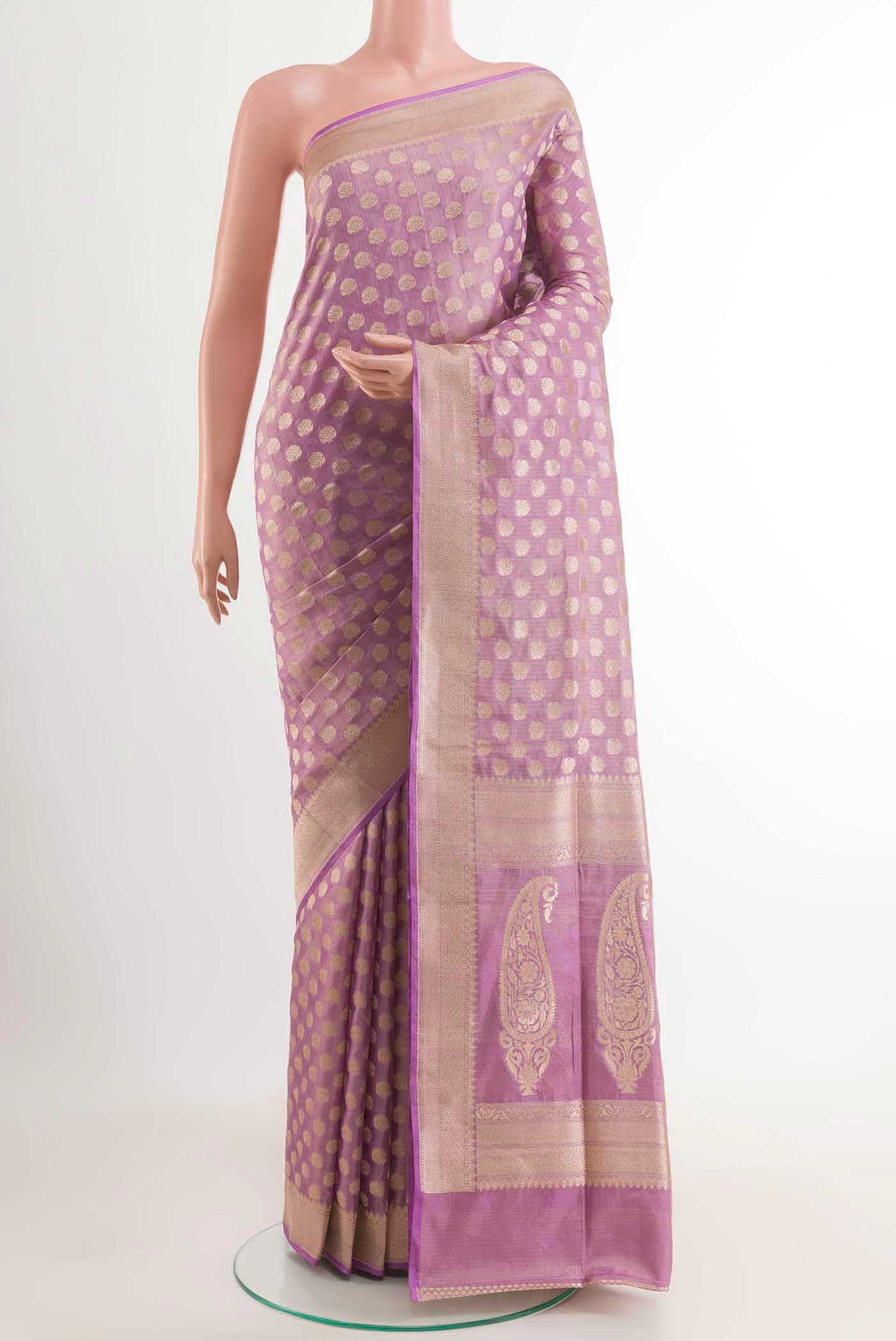 Lavender Banarasi Silk Saree