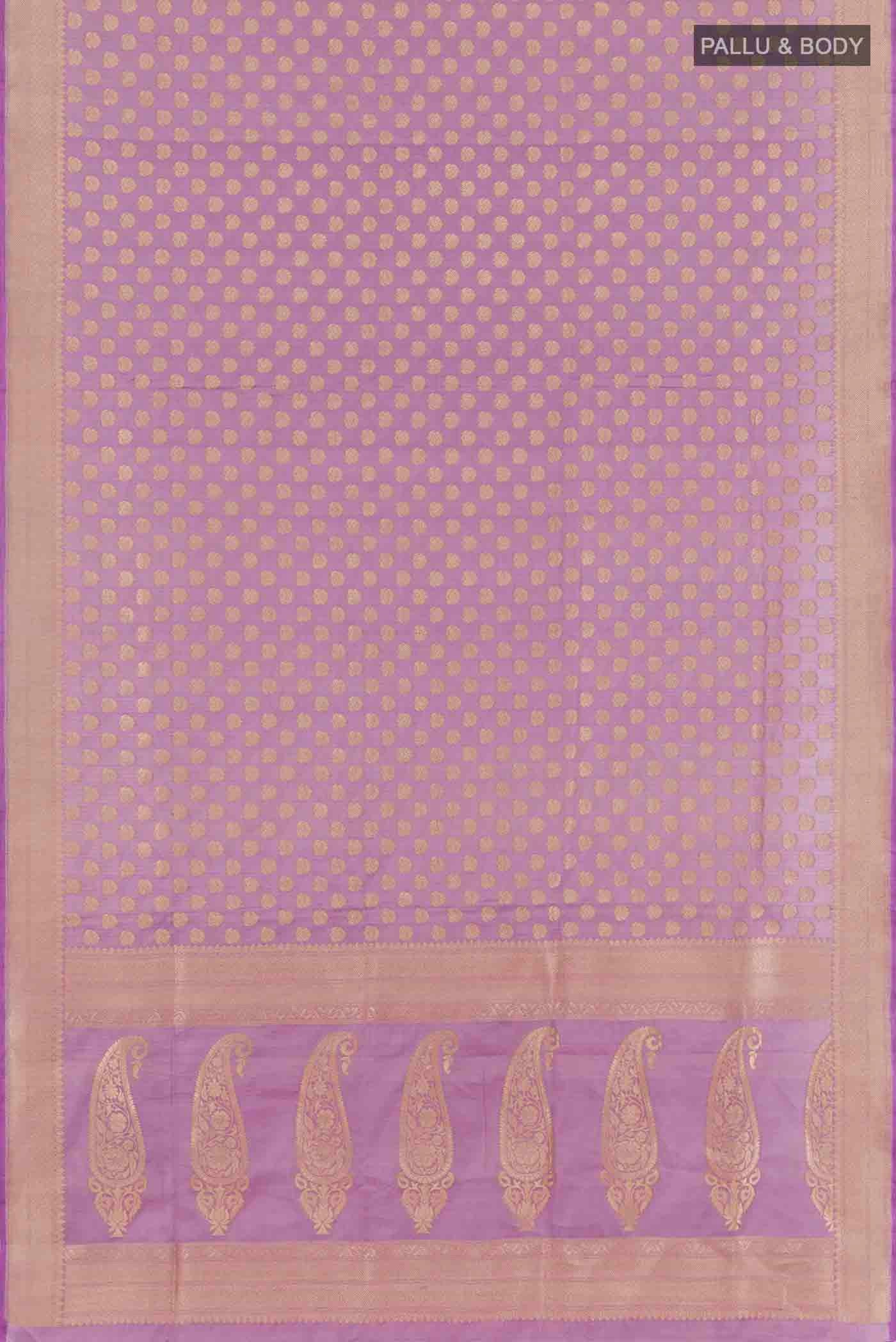 Lavender Banarasi Silk Saree - Image 3