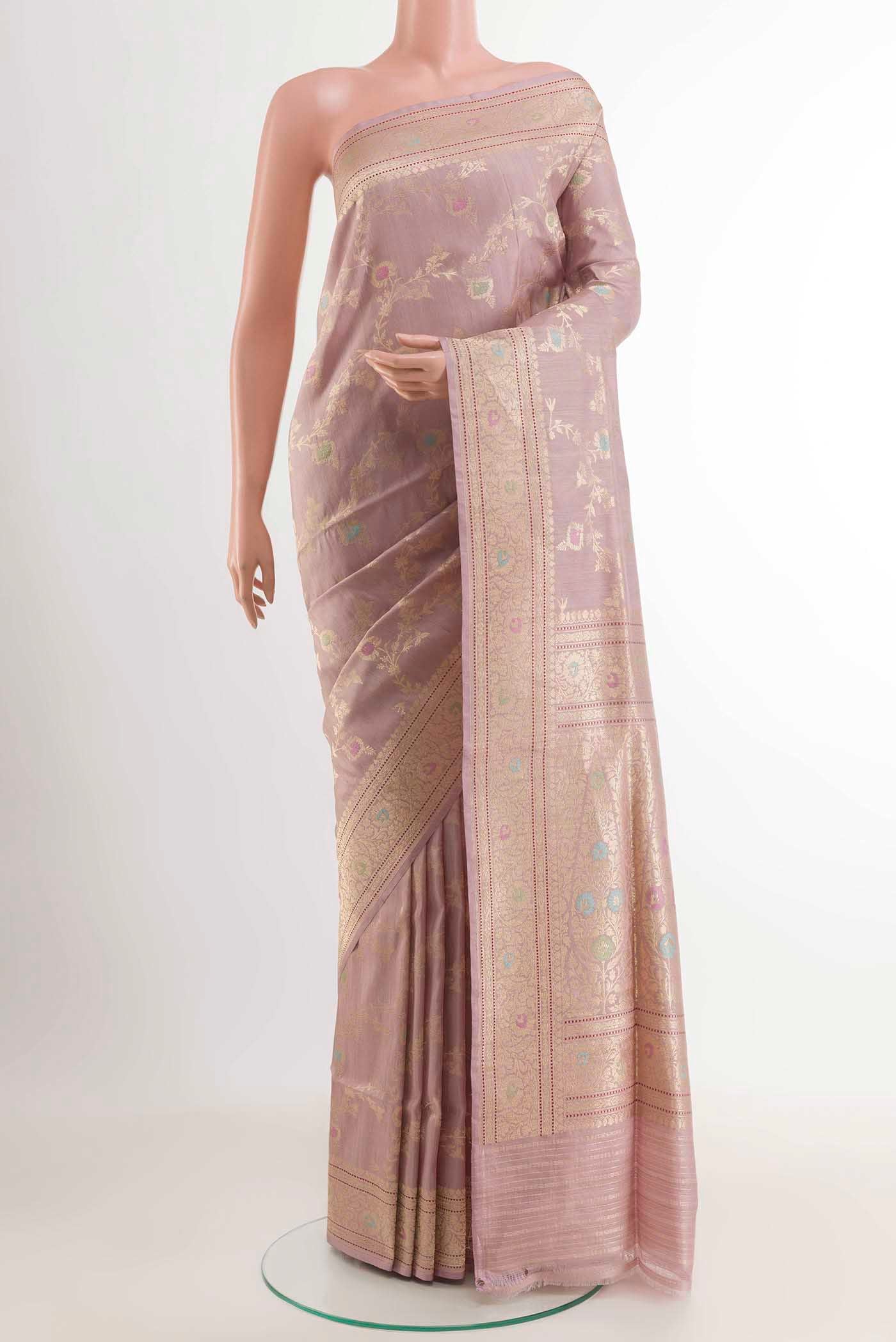 Lavender Banarasi Silk Saree