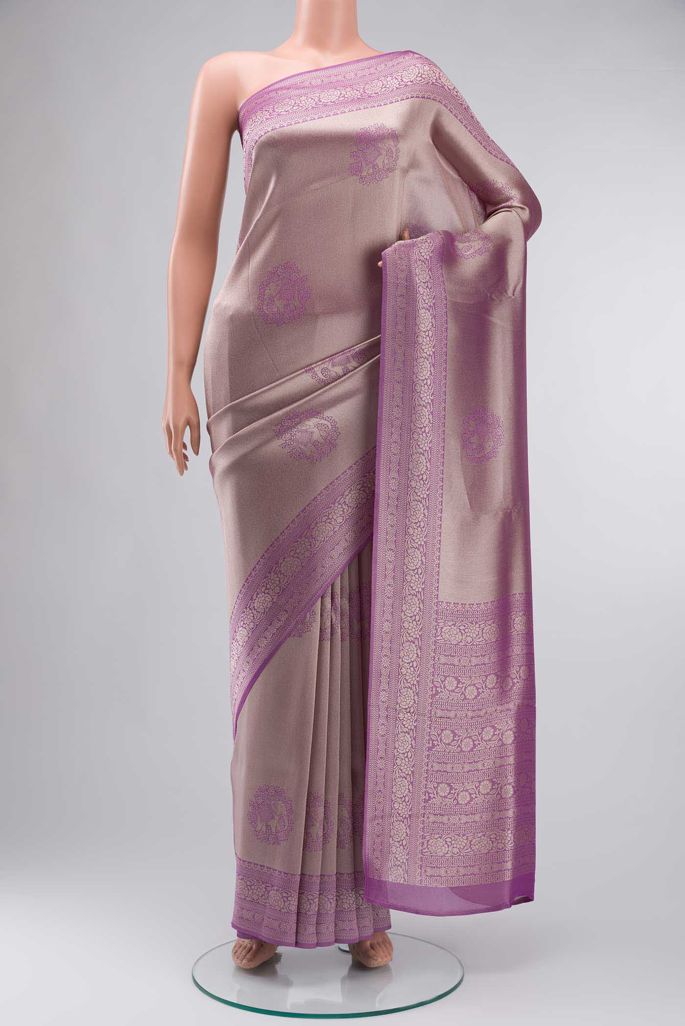 Lavender Blended Art Silk Saree