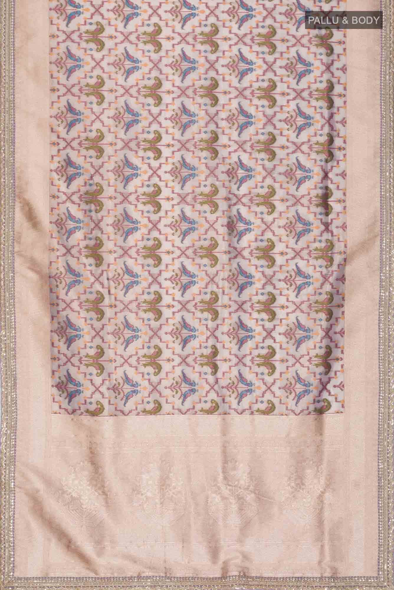 Lavender Blended Tissue Silk Saree - Image 3