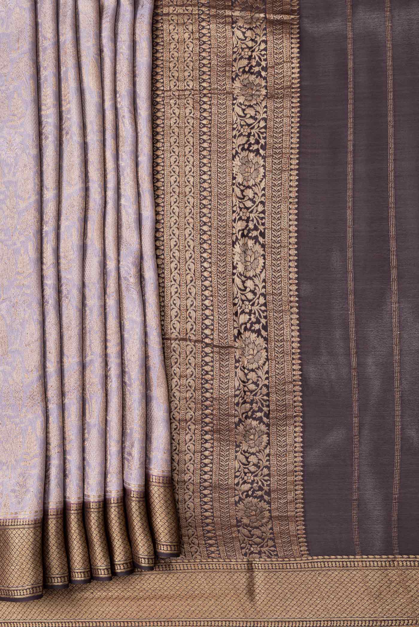 Lavender Mysore Crepe Saree - Image 4