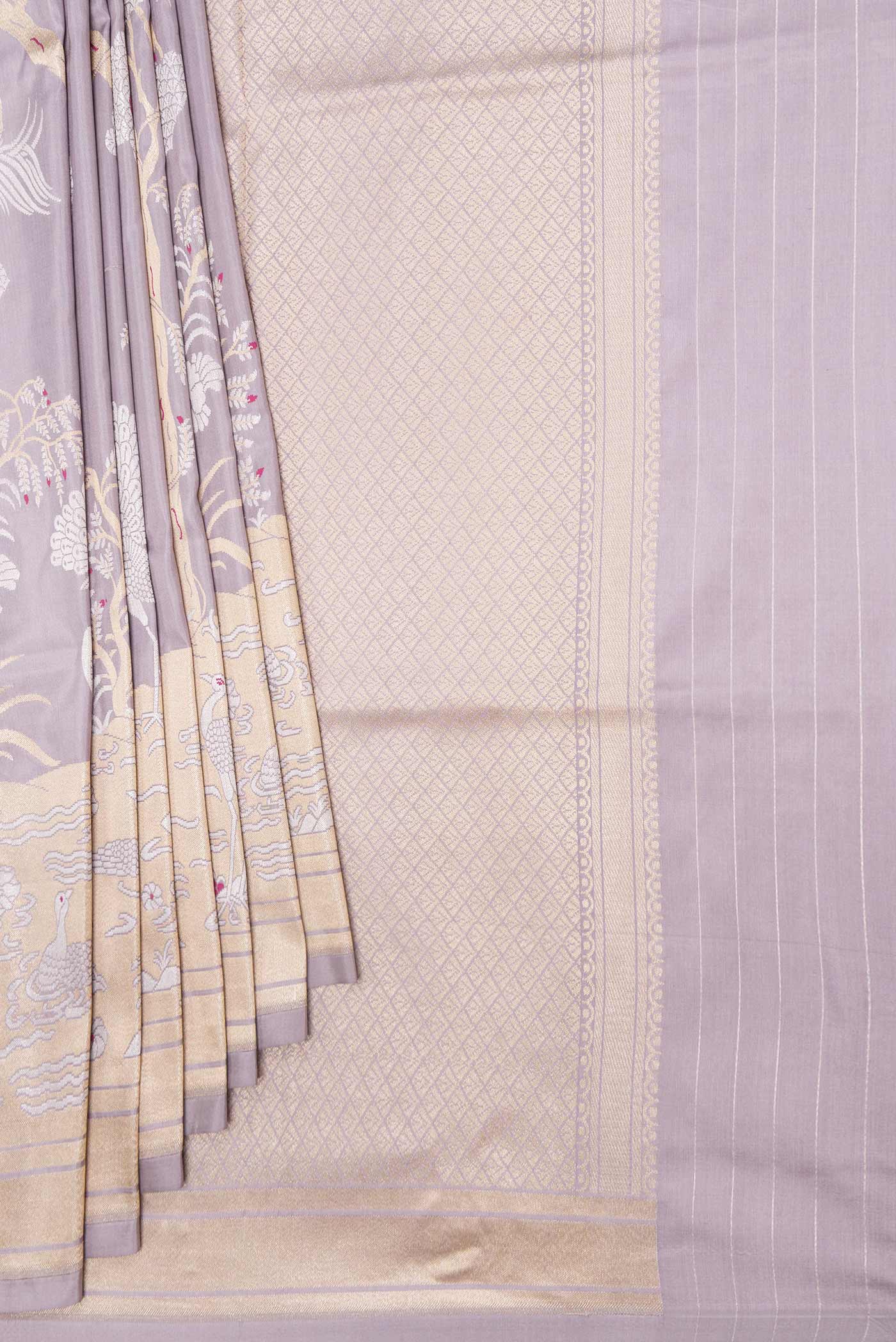 Lavender Dual Tone Banarasi Saree - Image 4