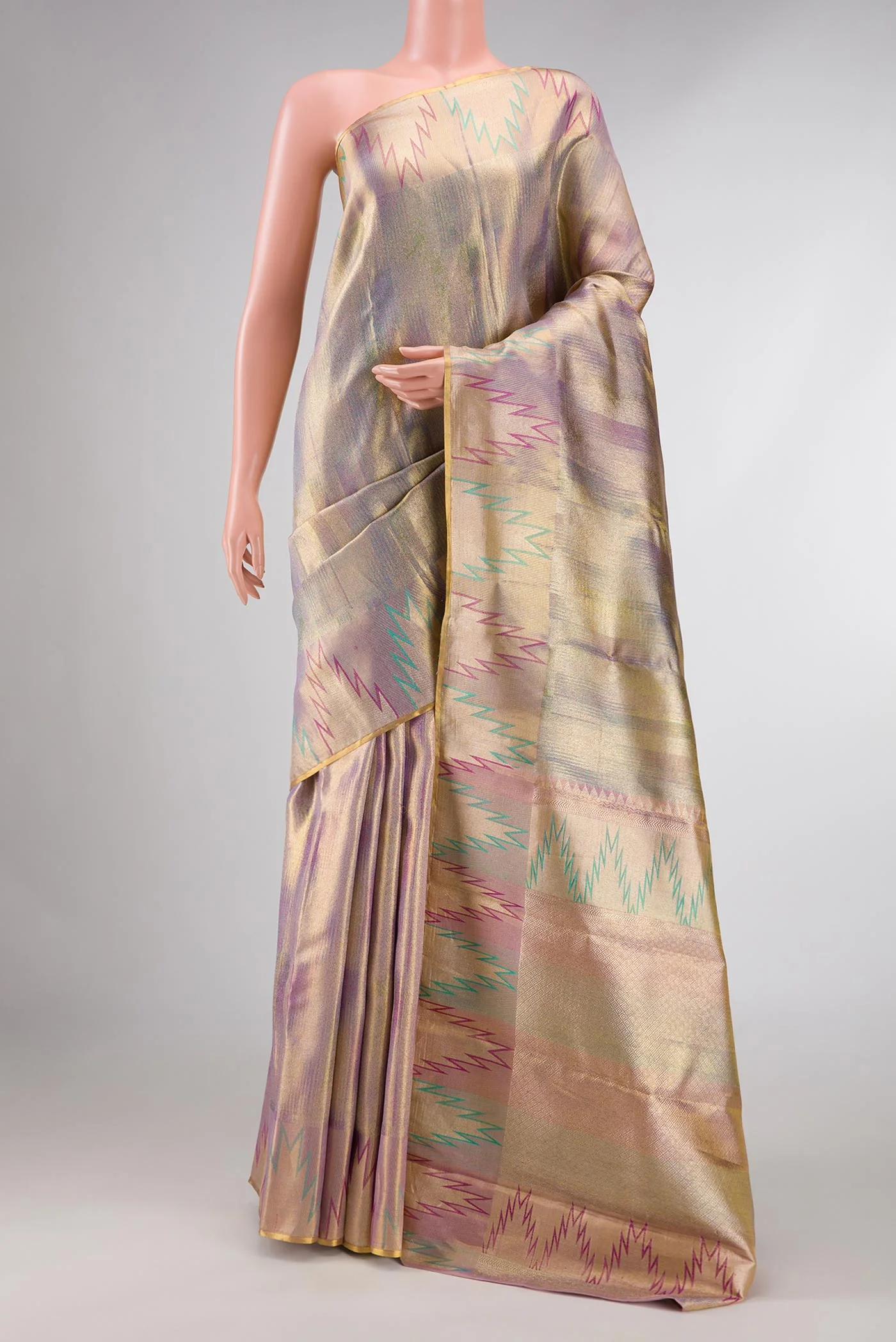 Lavender Dual Tone Kanchipuram Silk Saree