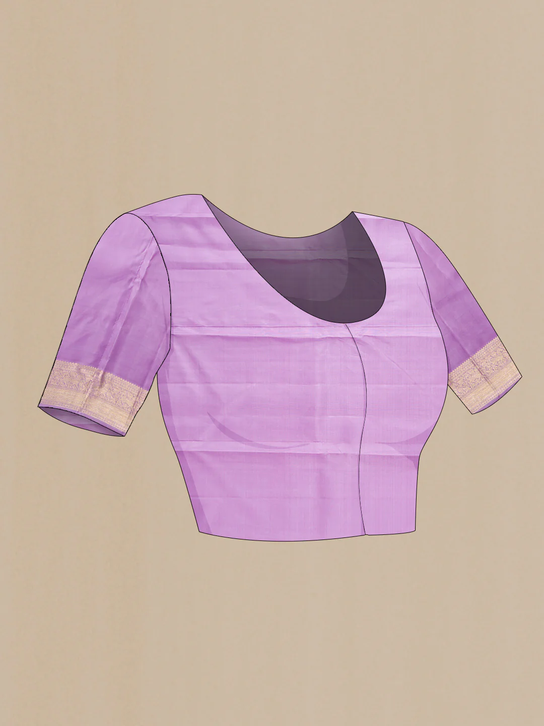 Lavender Dual Tone Kanchipuram Silk Saree - Image 5