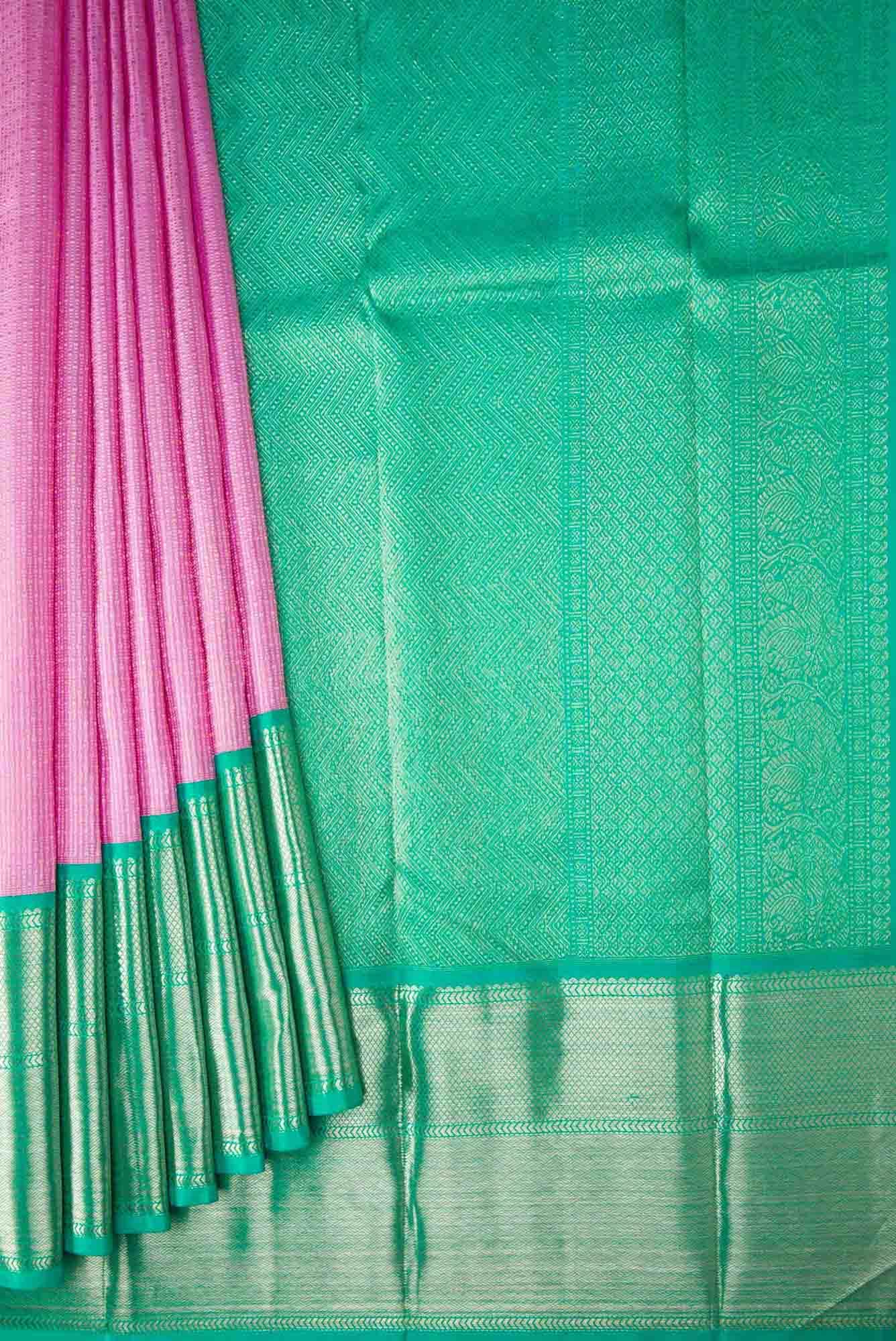 Lavender Dual Tone Kanchipuram Silk Saree - Image 2
