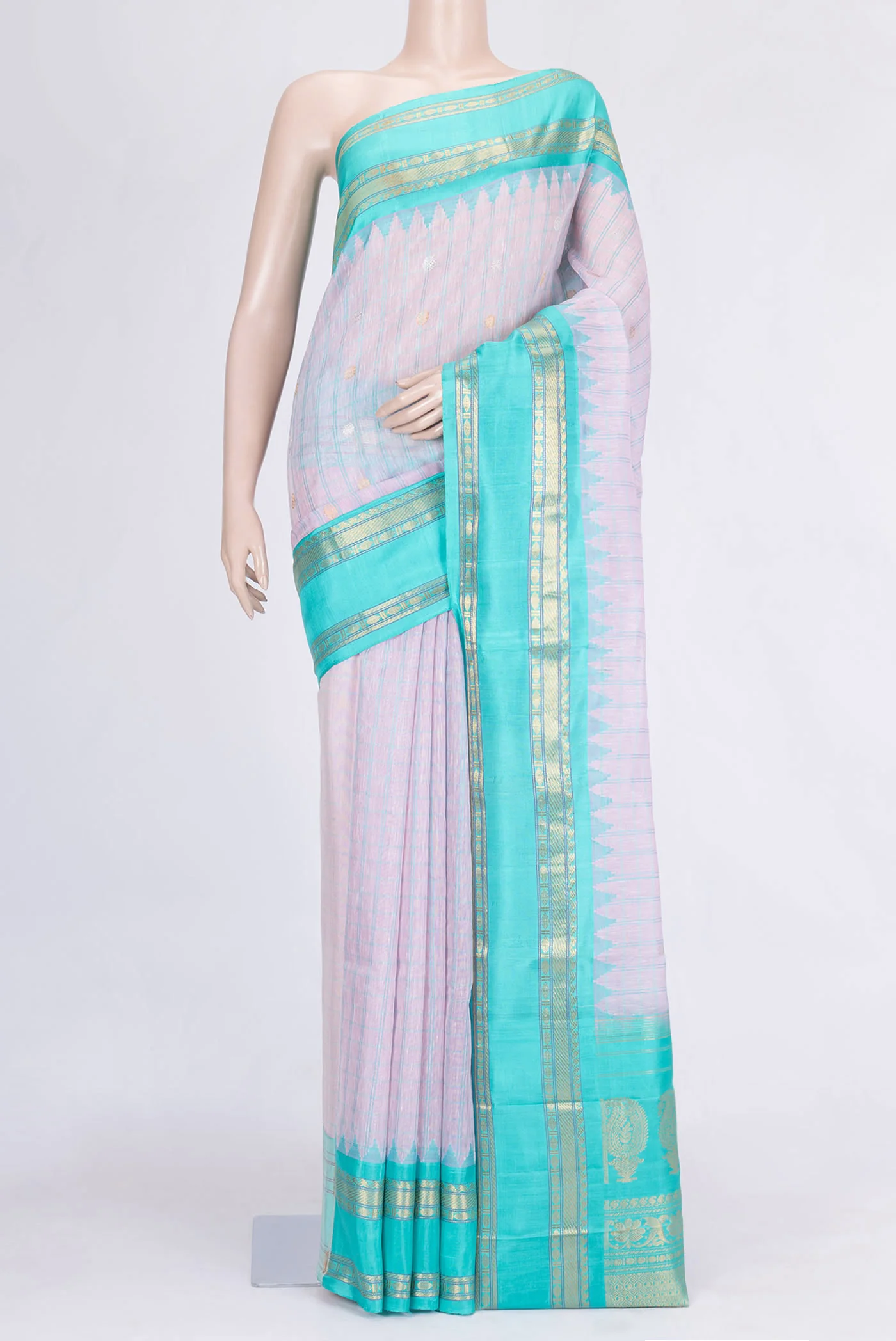 Lavender Gadwal Silk Saree
