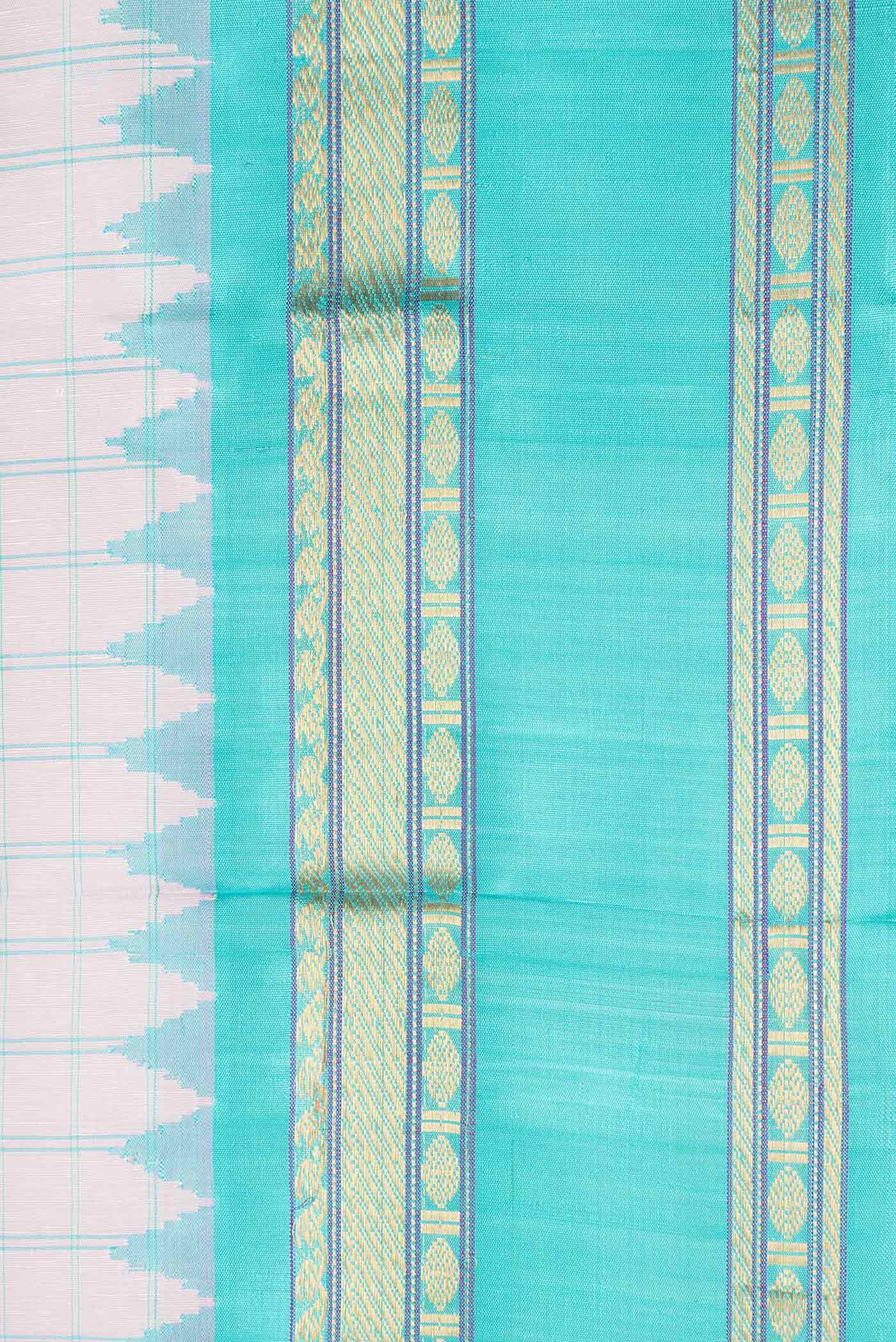 Lavender Gadwal Silk Saree - Image 3