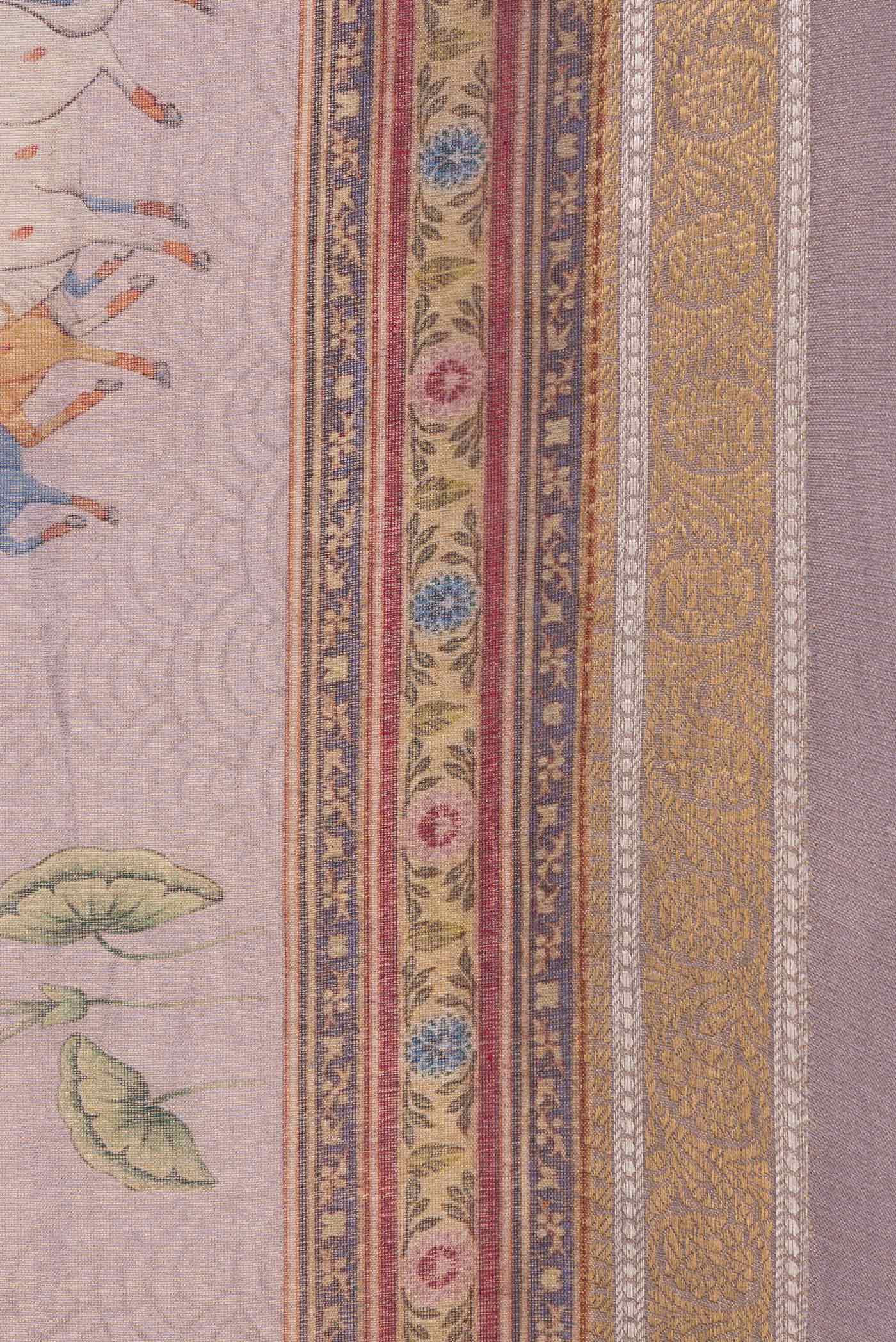 Lavender Dual Tone Organza Silk Saree - Image 3
