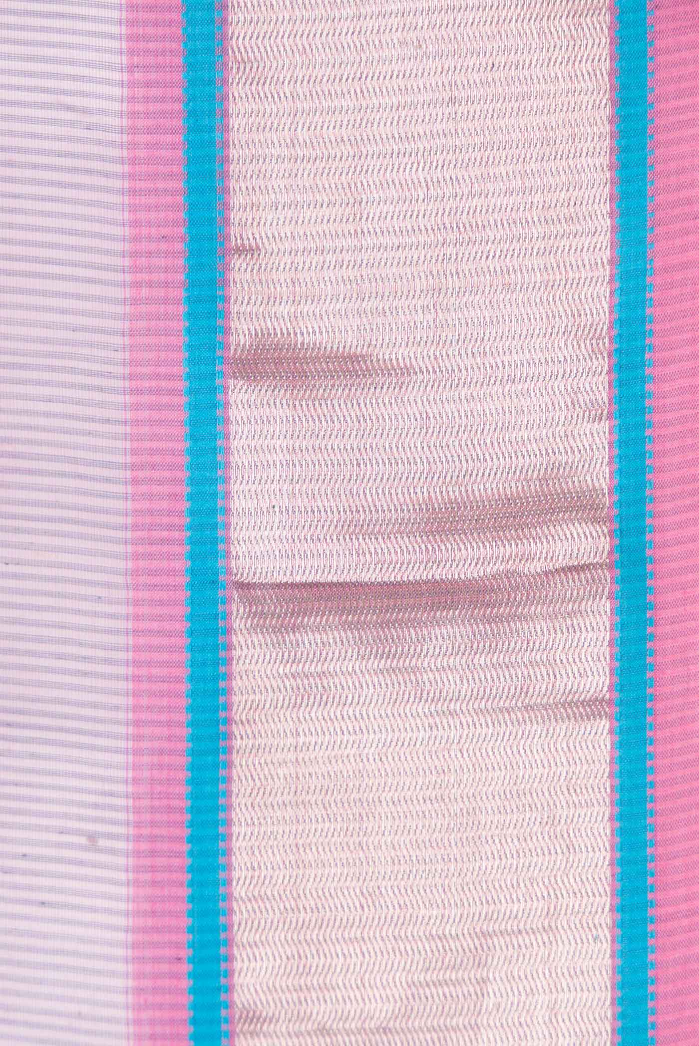 Lavender Dual Tone Silk Cotton Saree - Image 3