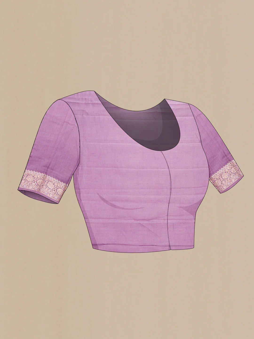 Lavender Banarasi Raw Silk Saree - Image 4