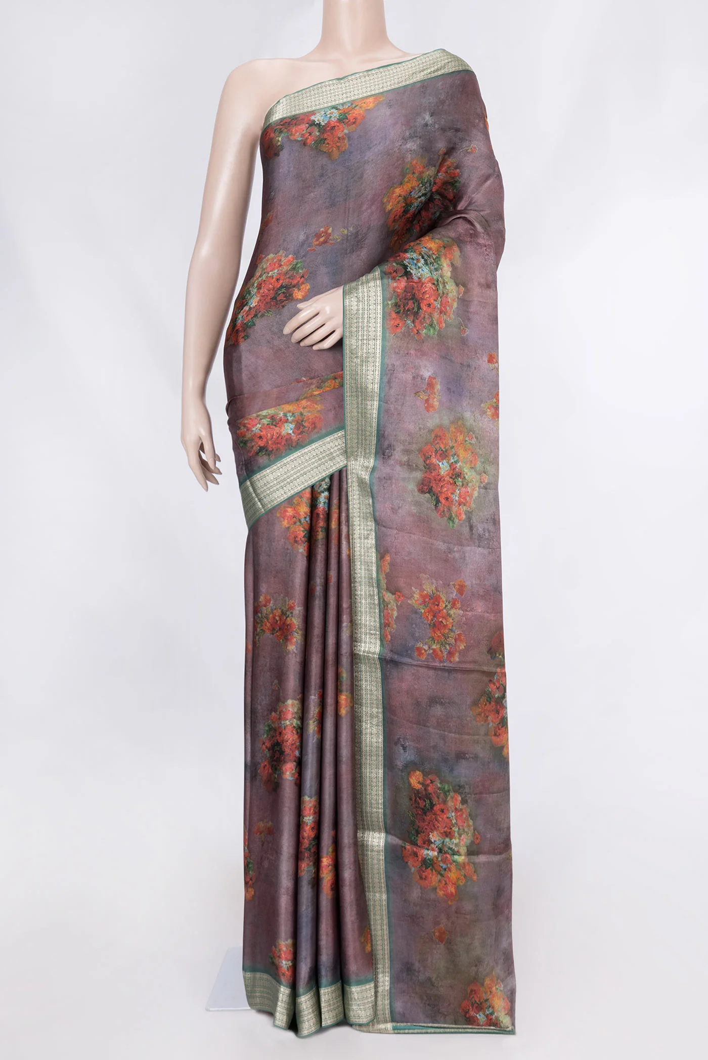 Mauve Satin Silk Saree