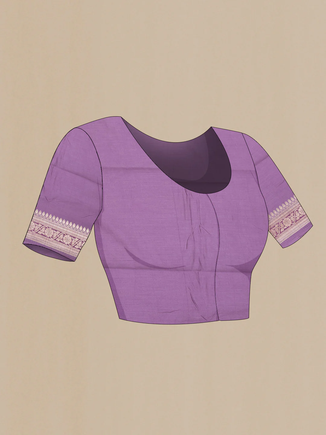 Lavender Dual Tone Tussar Silk Saree - Image 4
