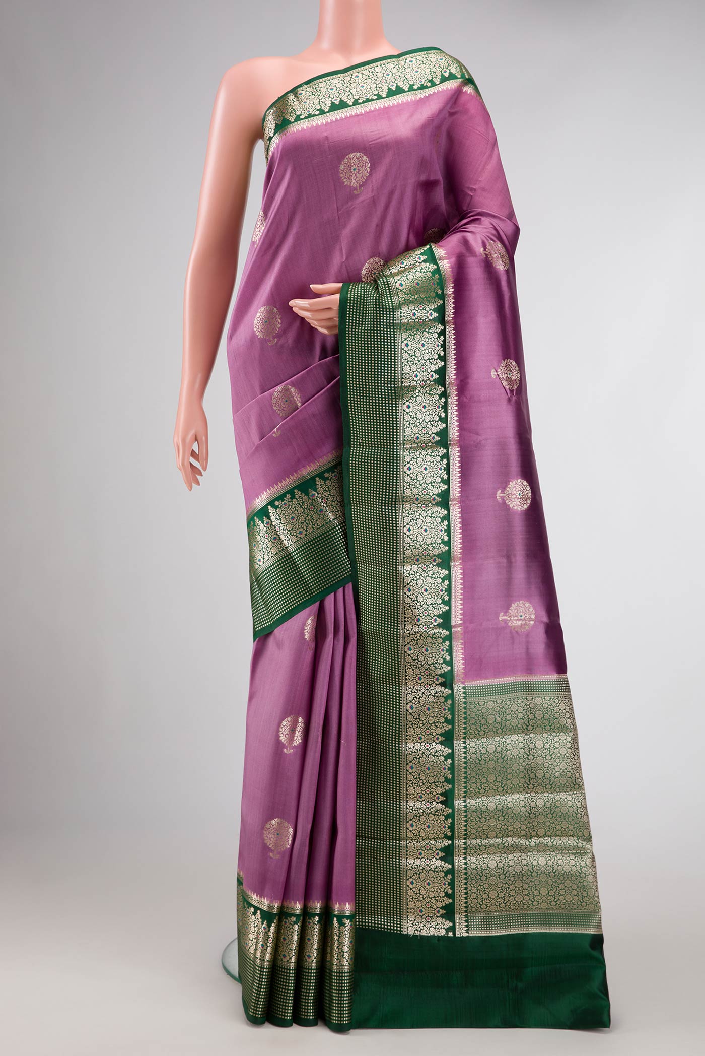 Lavender Banarasi Raw Silk Saree
