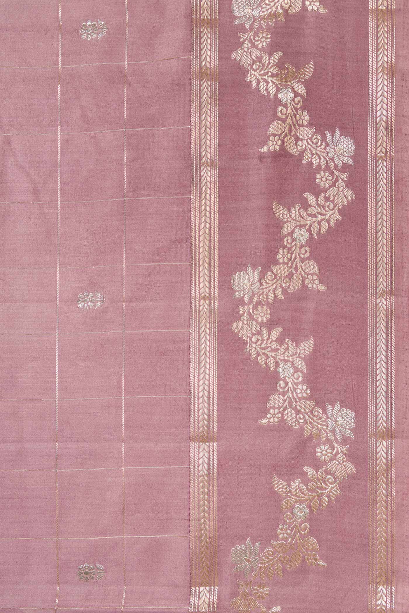 Lavender Banarasi Raw Silk Saree - Image 3