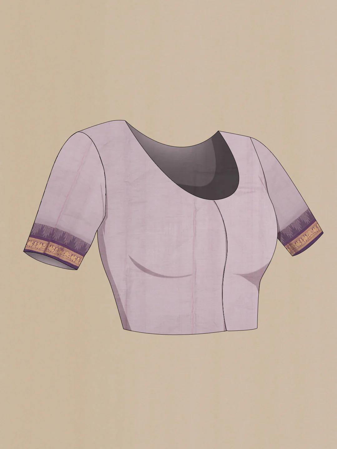 Lavender Kanchi Cotton Saree - Image 2