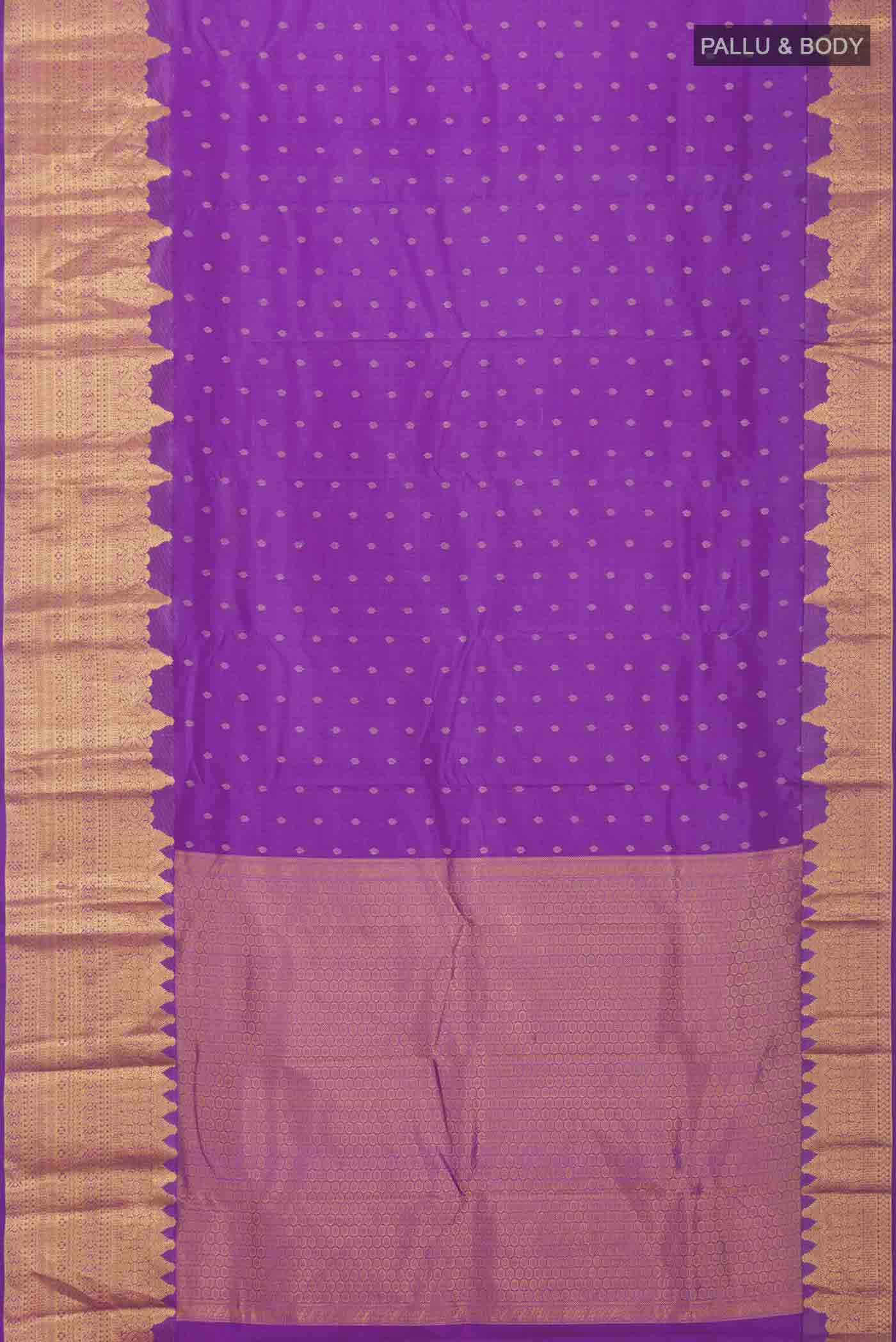 Lavender Kanchipuram Silk Saree - Image 6