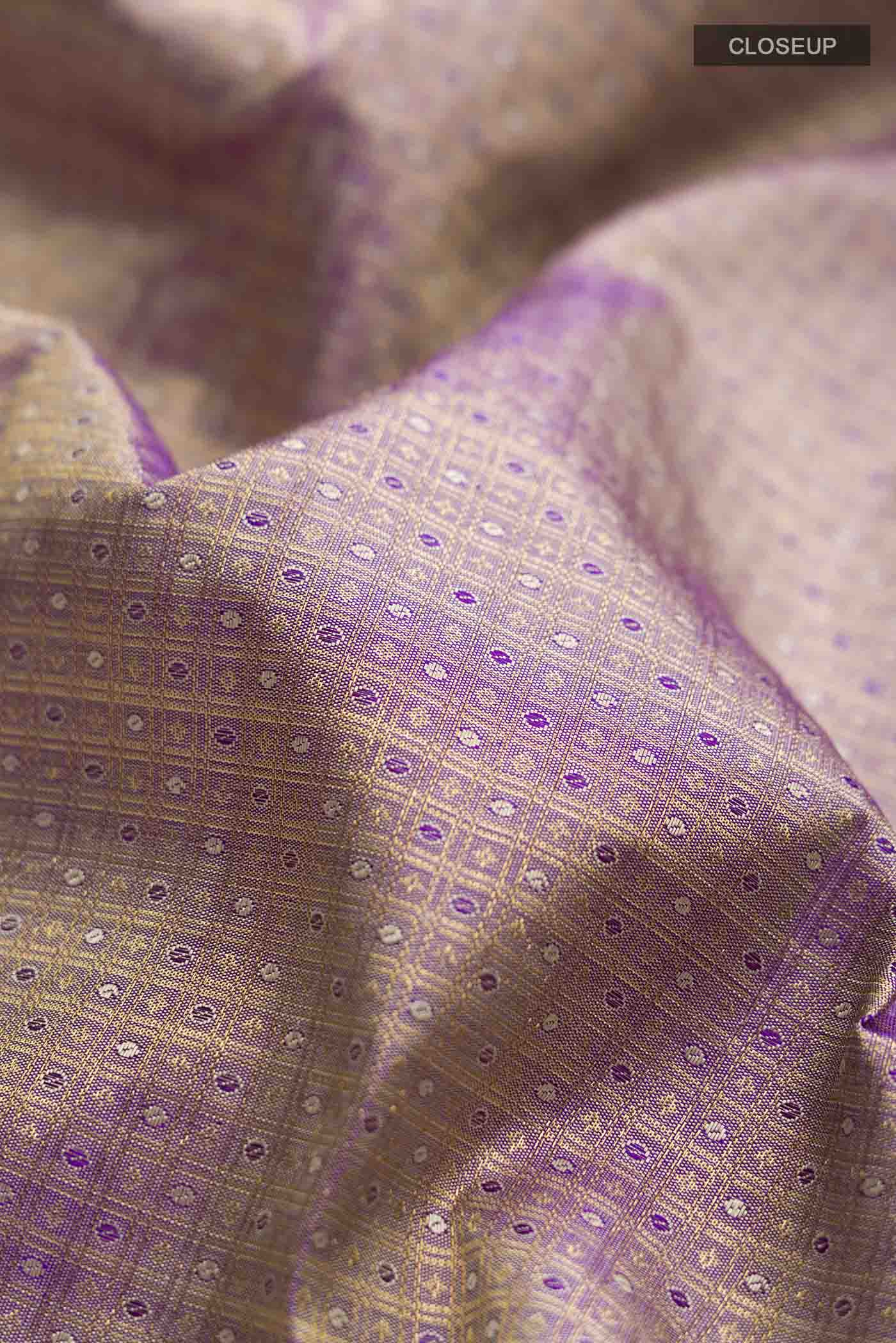 Lavender Kanjivaram Silk Saree - Image 2
