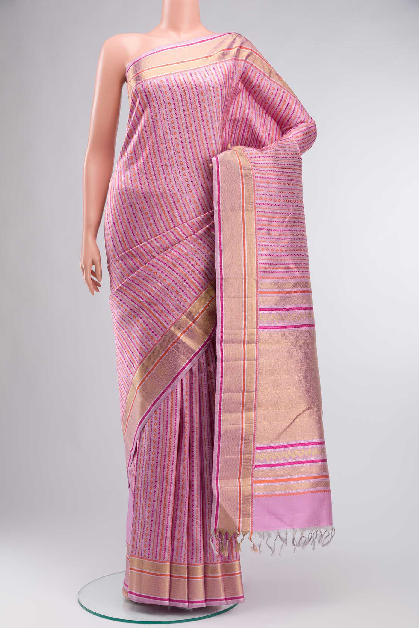 Lavender Kanchipuram Silk Saree