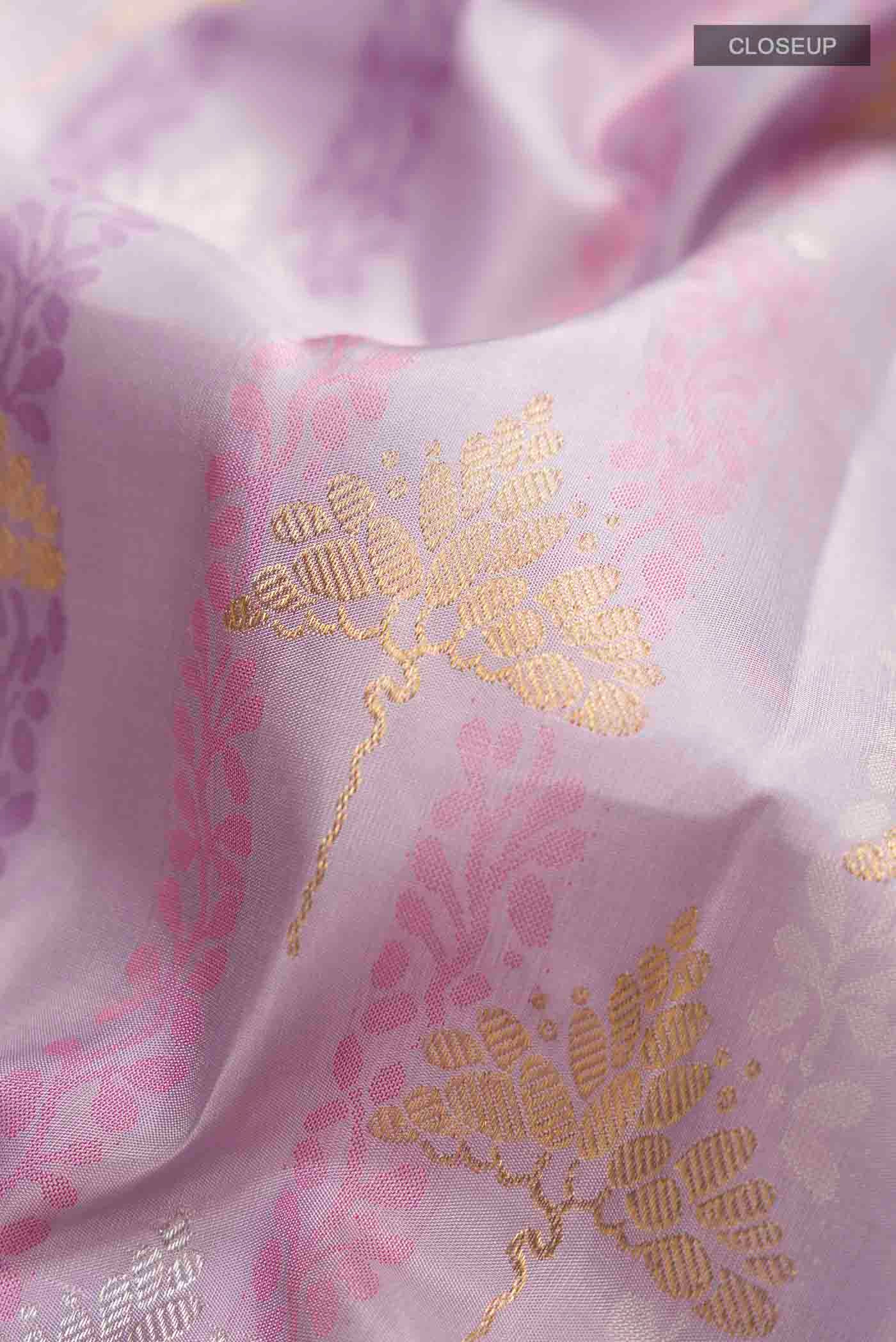 Lavender Kanchipuram Silk Saree - Image 2