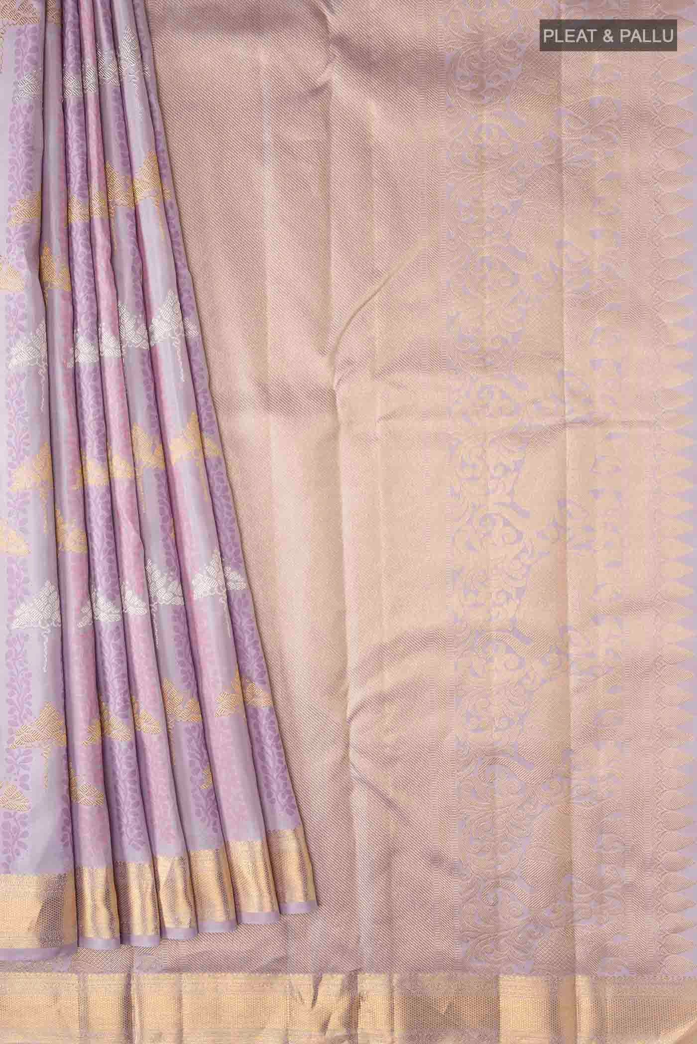 Lavender Kanchipuram Silk Saree - Image 4