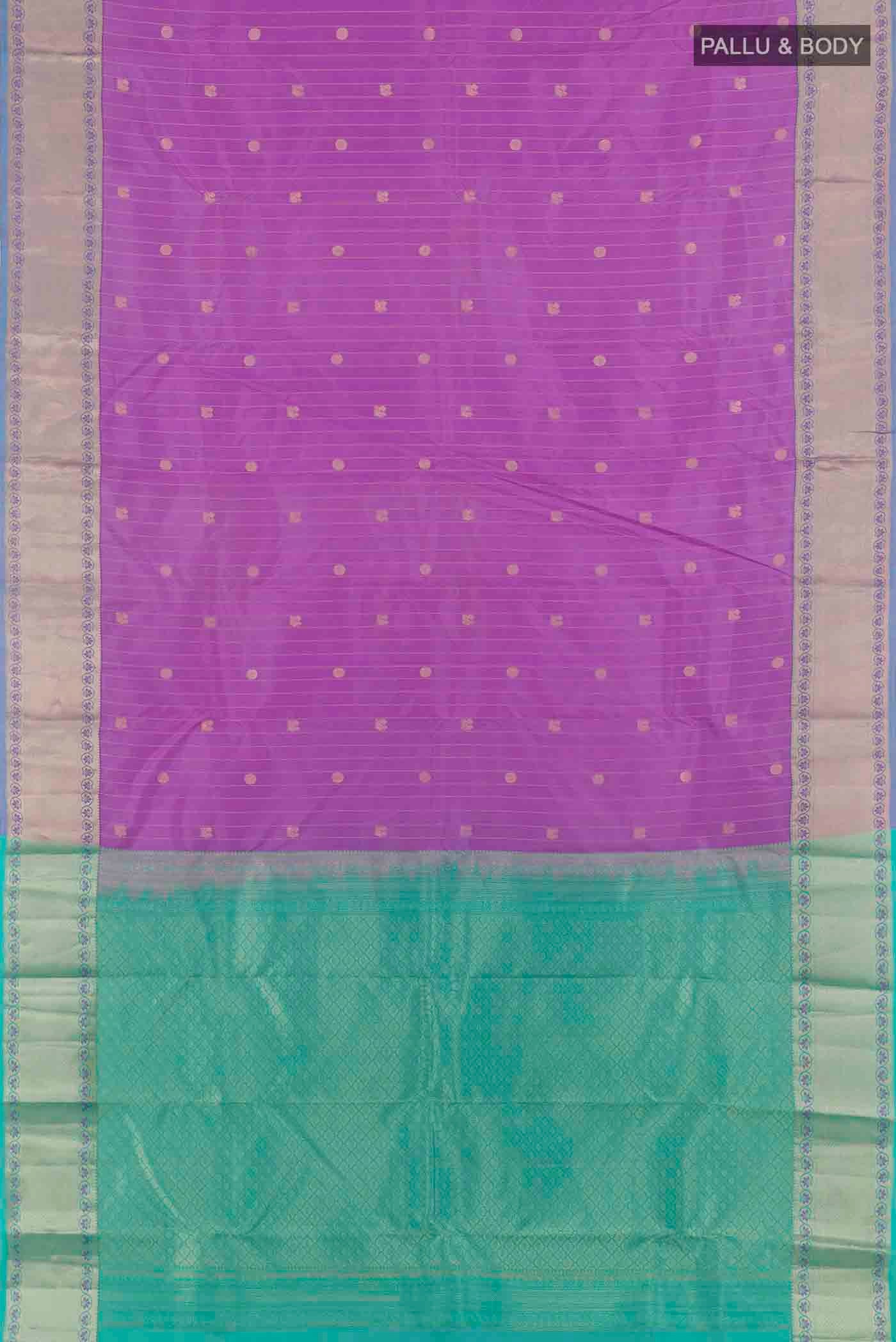 Lavender Kanchipuram Silk Saree - Image 6