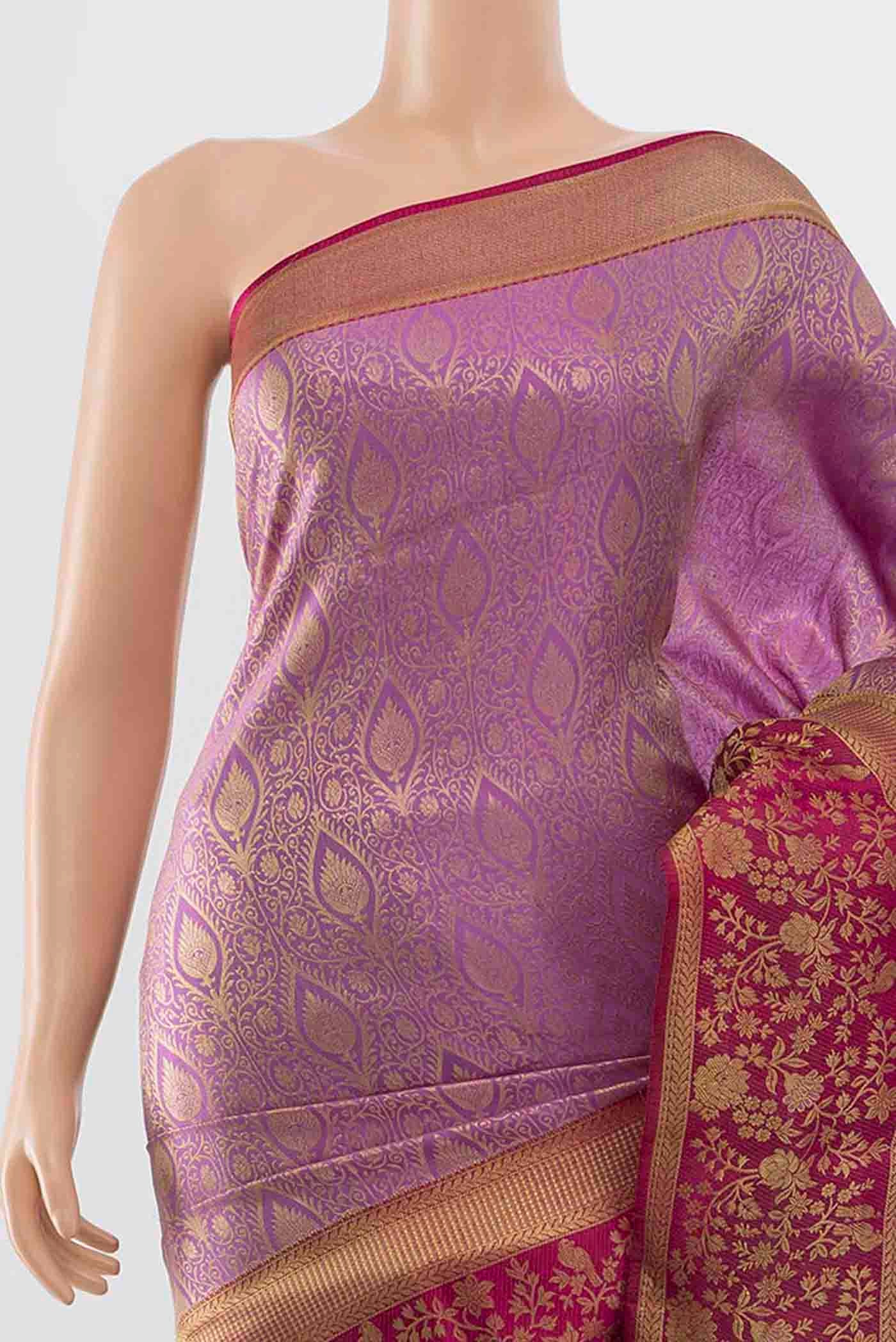 Lavender Kanjivaram Silk Saree - Image 2