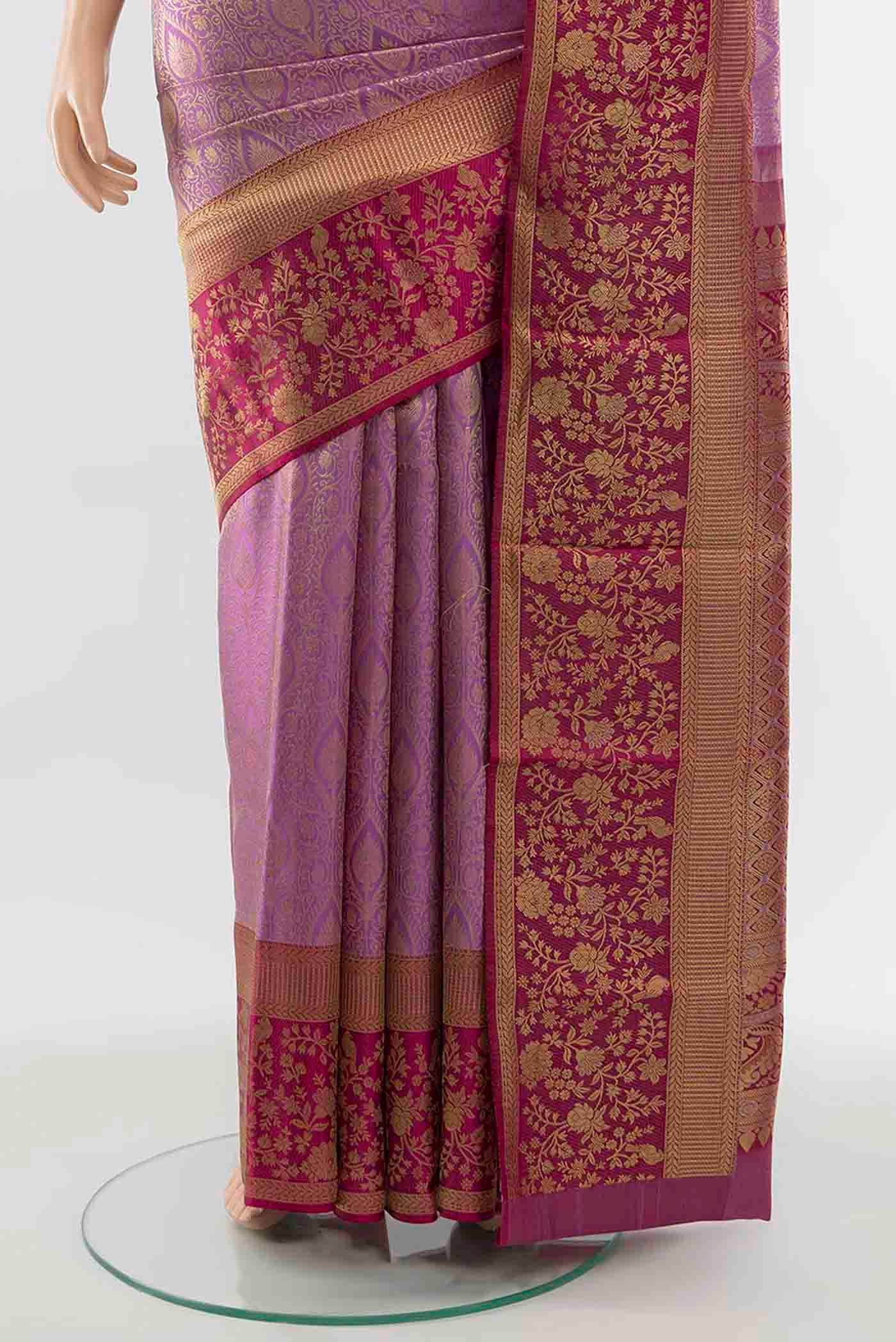 Lavender Kanjivaram Silk Saree - Image 3