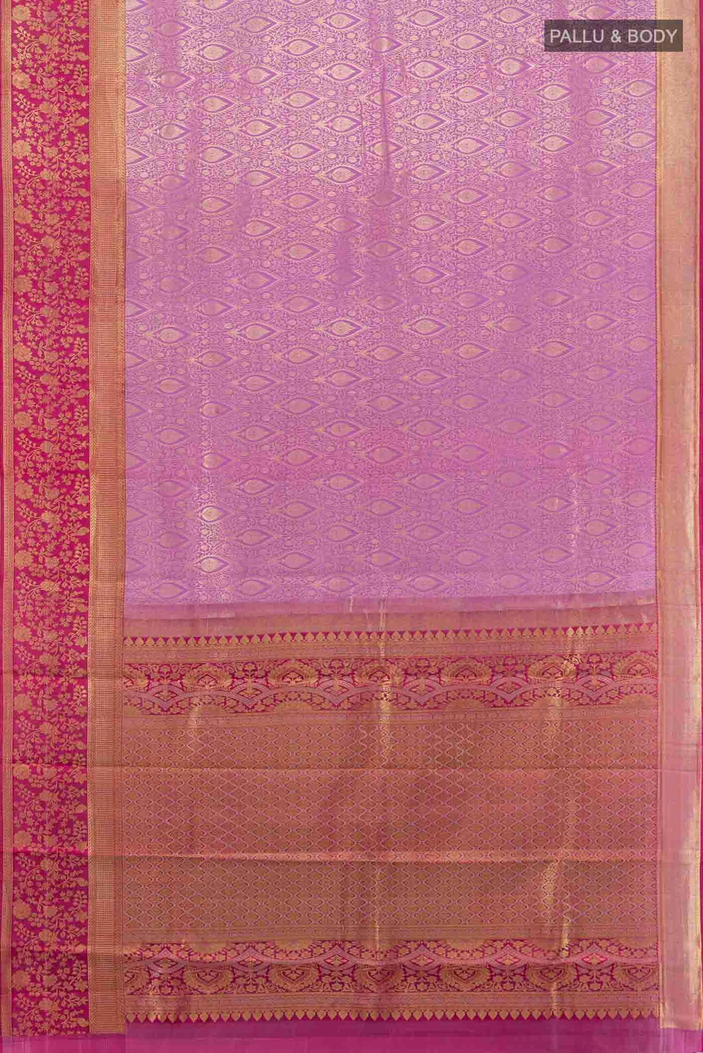 Lavender Kanjivaram Silk Saree - Image 5