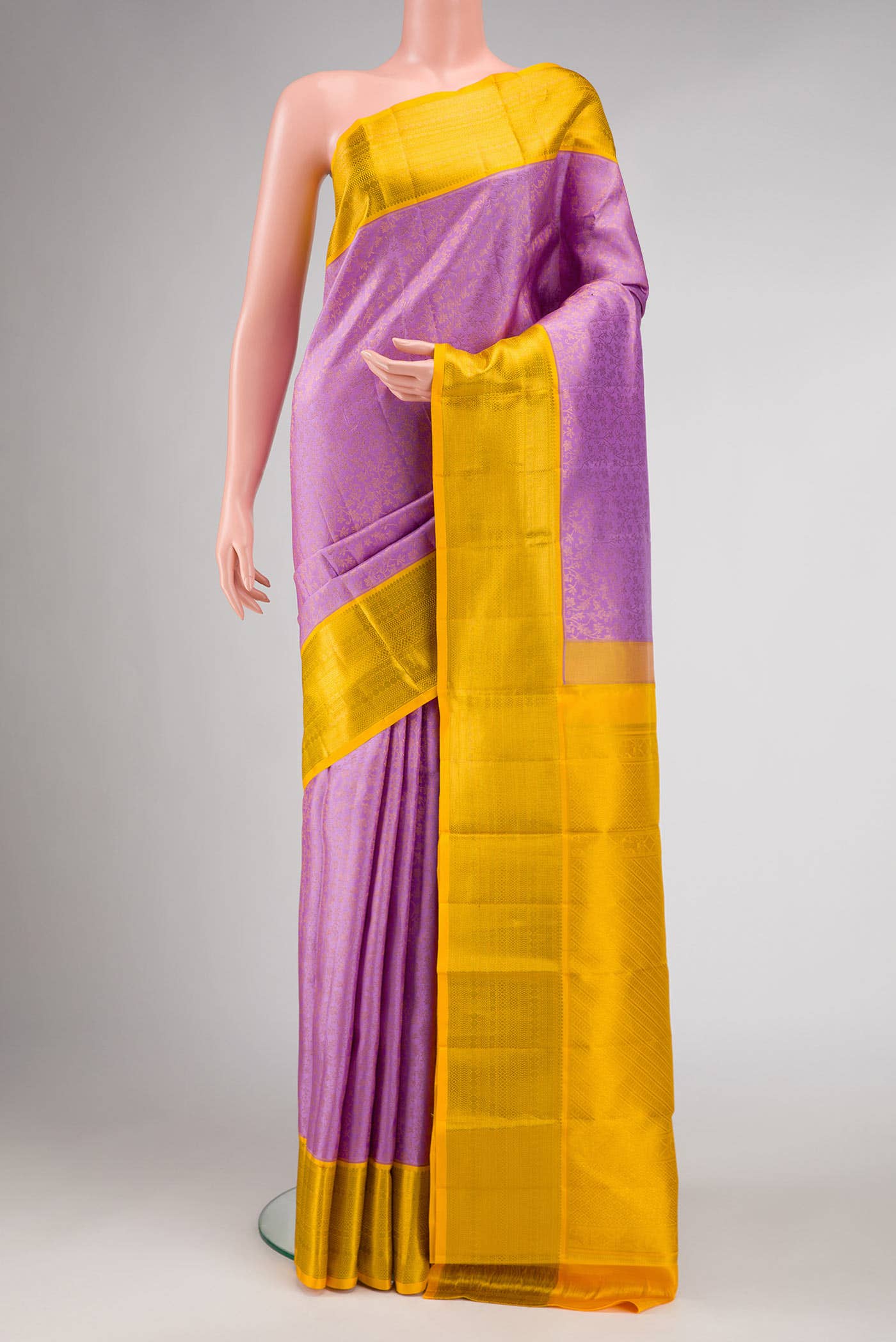 Lavender Kanchipuram Silk Saree - Image 7