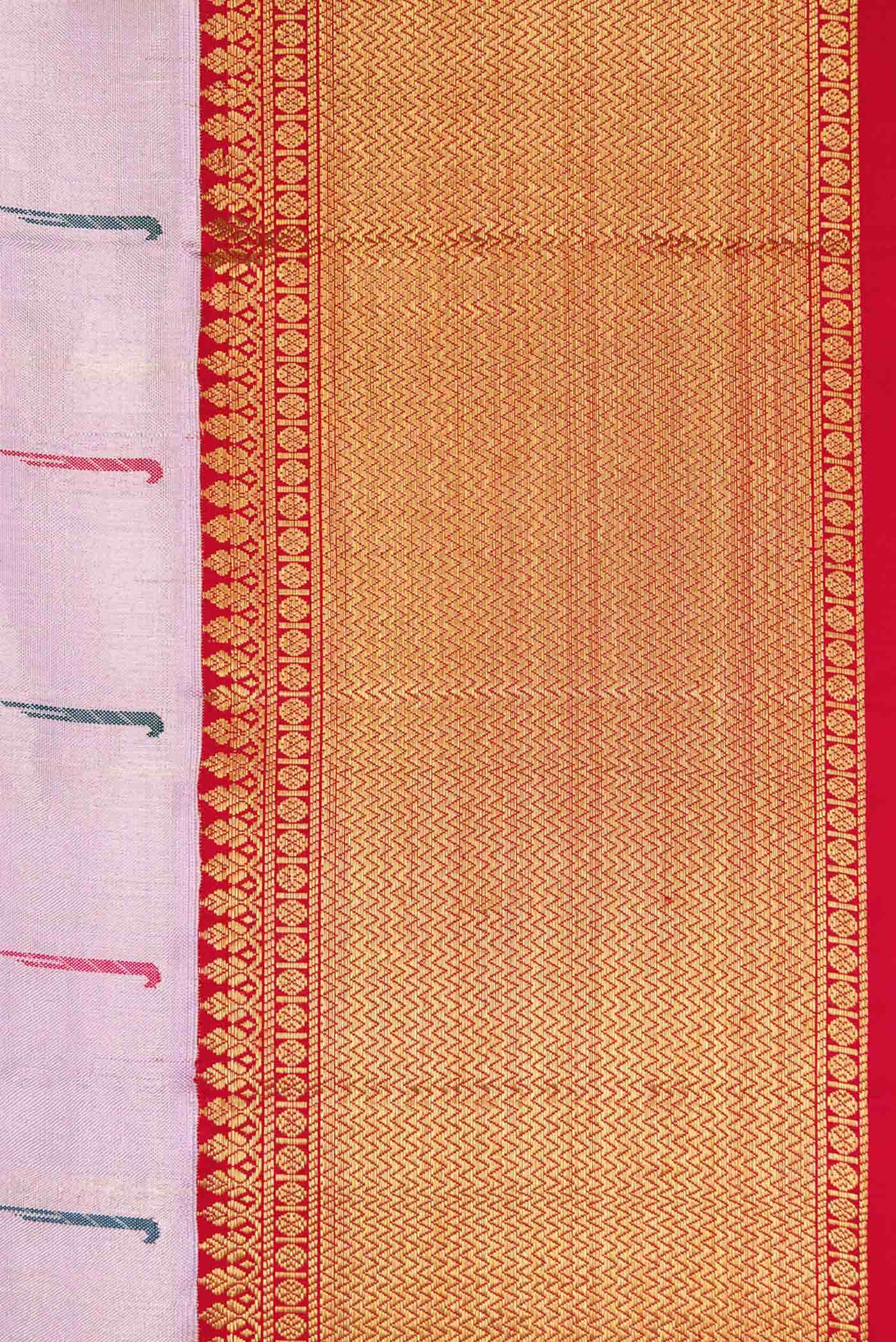 Lavender Kanjivaram Tissue Silk Saree - Image 4