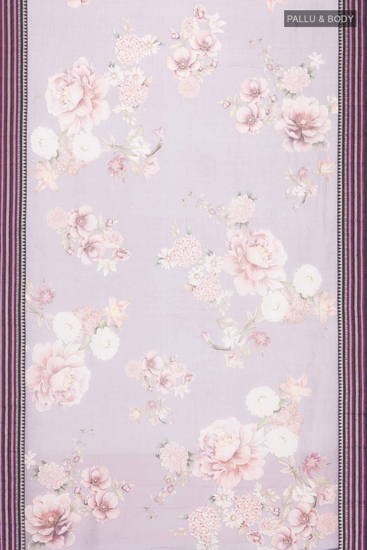 Lavender Kota Cotton Saree - Image 3