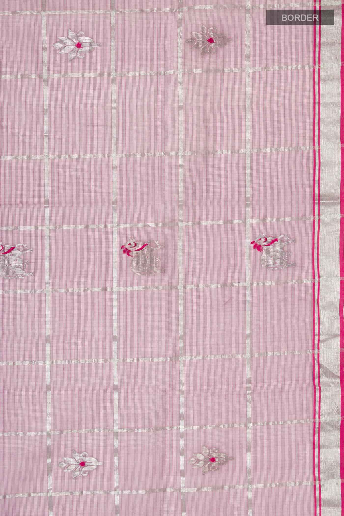 Lavender Kota Silk Saree - Image 3