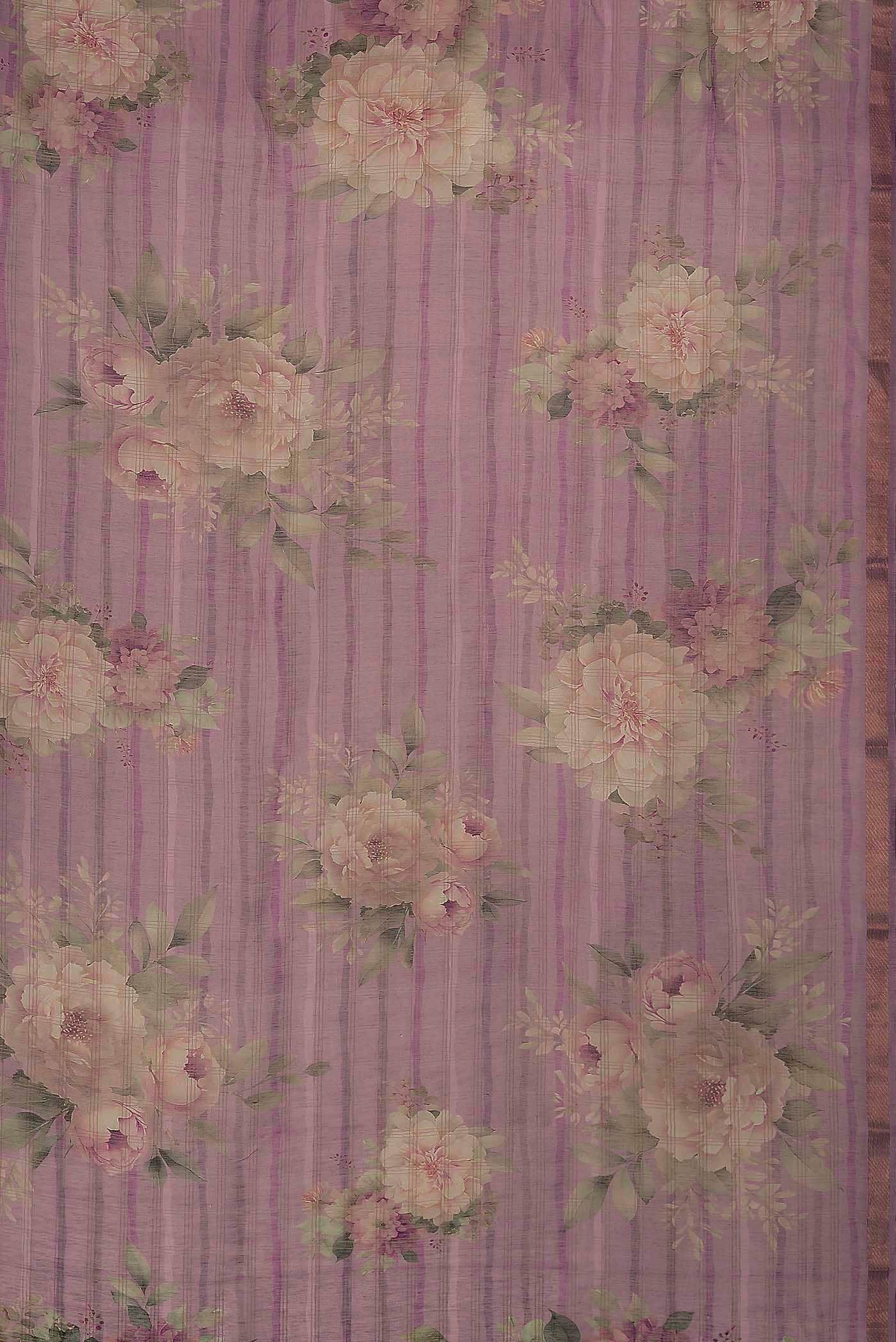 Lavender Linen Saree - Image 6