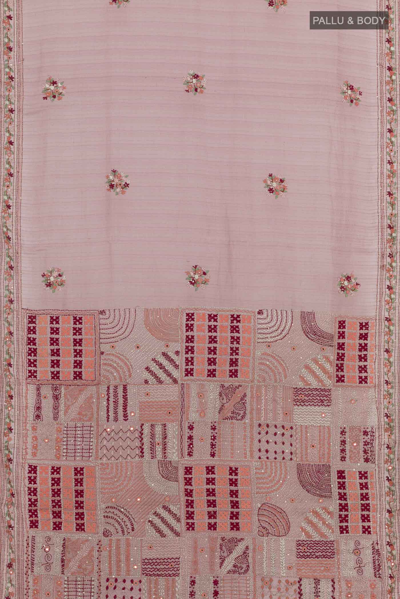 Lavender Mysore Georgette Saree - Image 3