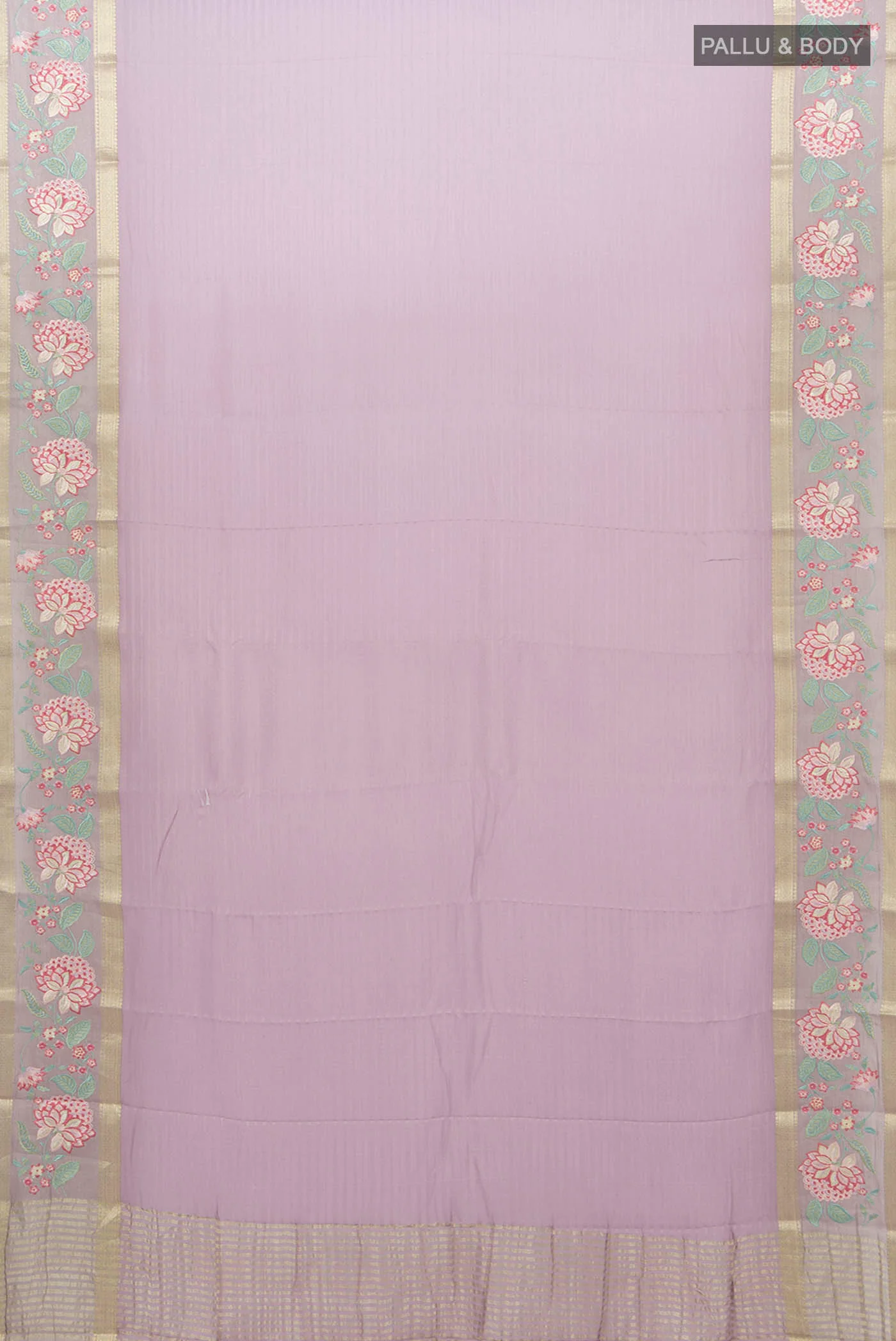 Lavender Mysore Georgette Saree - Image 5