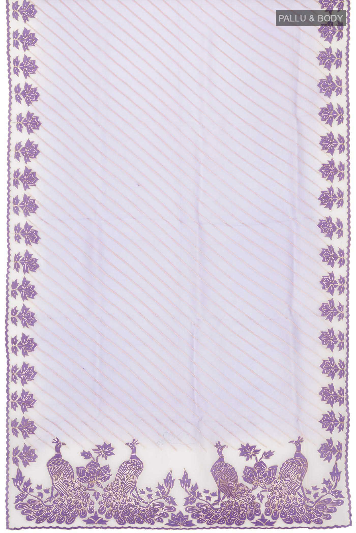 Lavender Organza Silk Saree - Image 5