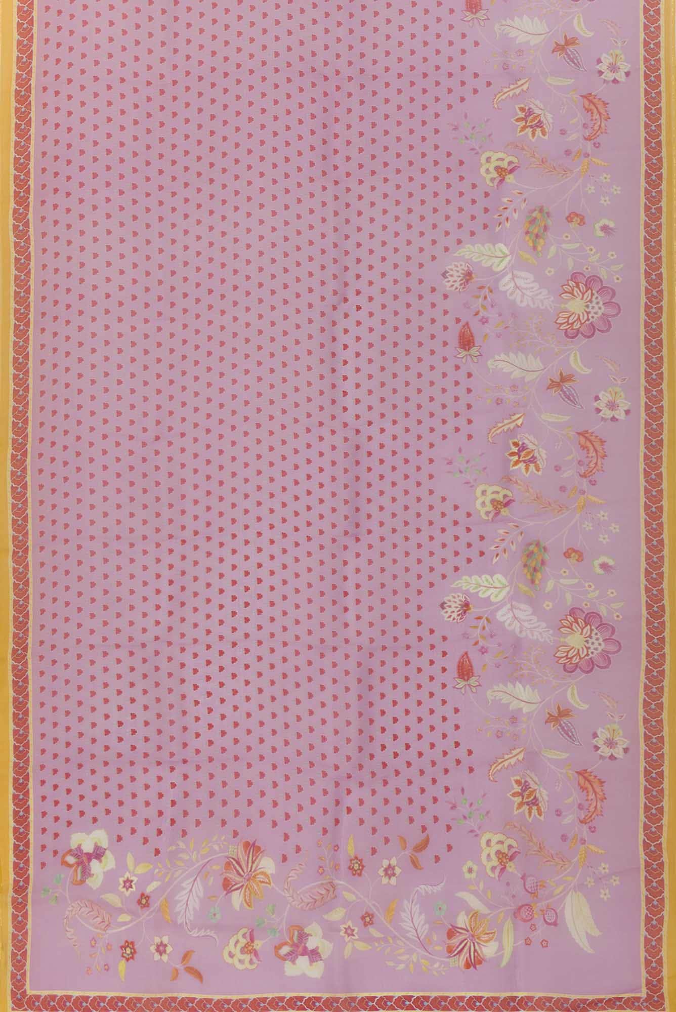 Pushpavalli lavender floral design saree from Chintz Collection, Designed by Nalli - Image 4