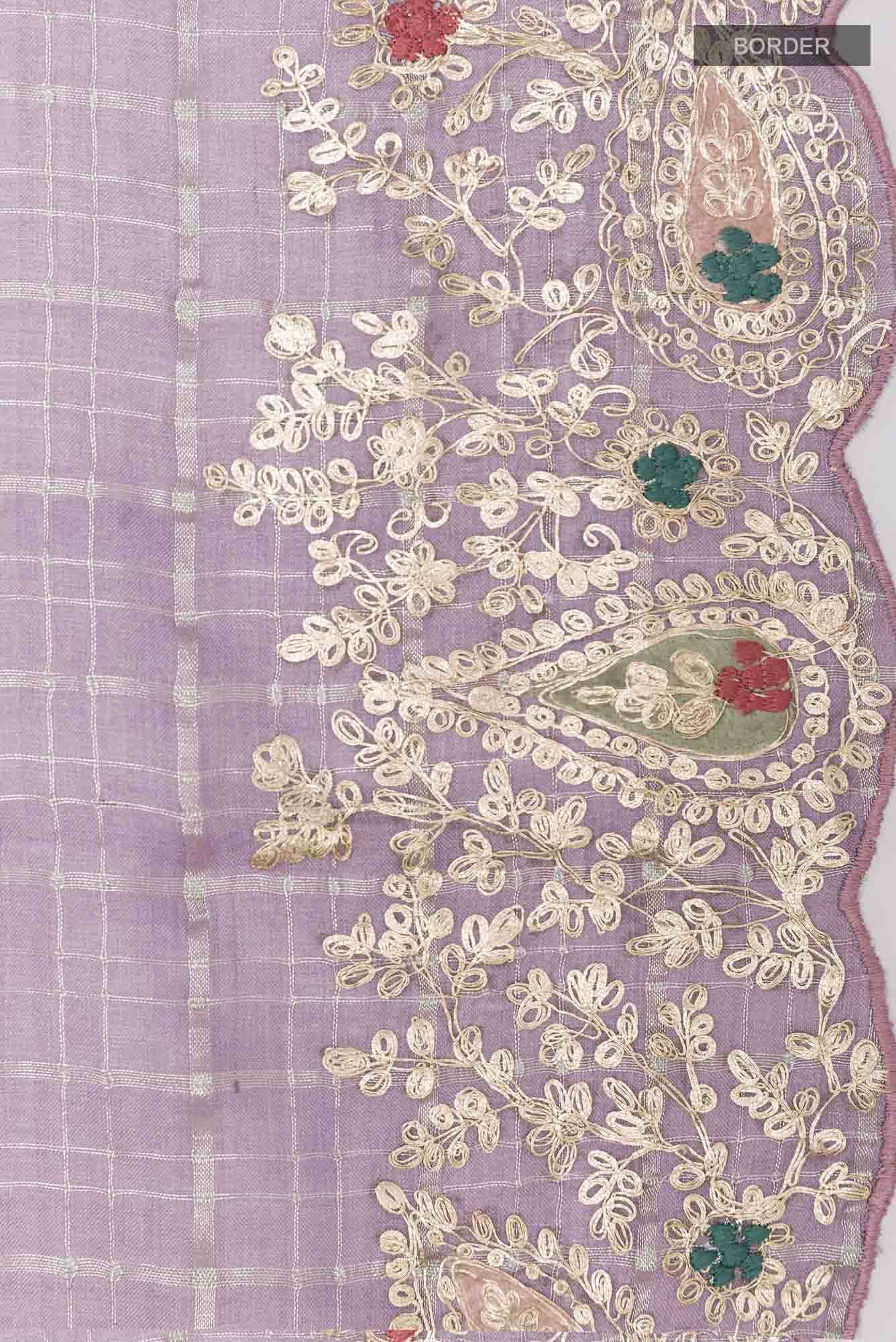 Lavender Tussar Saree - Image 5