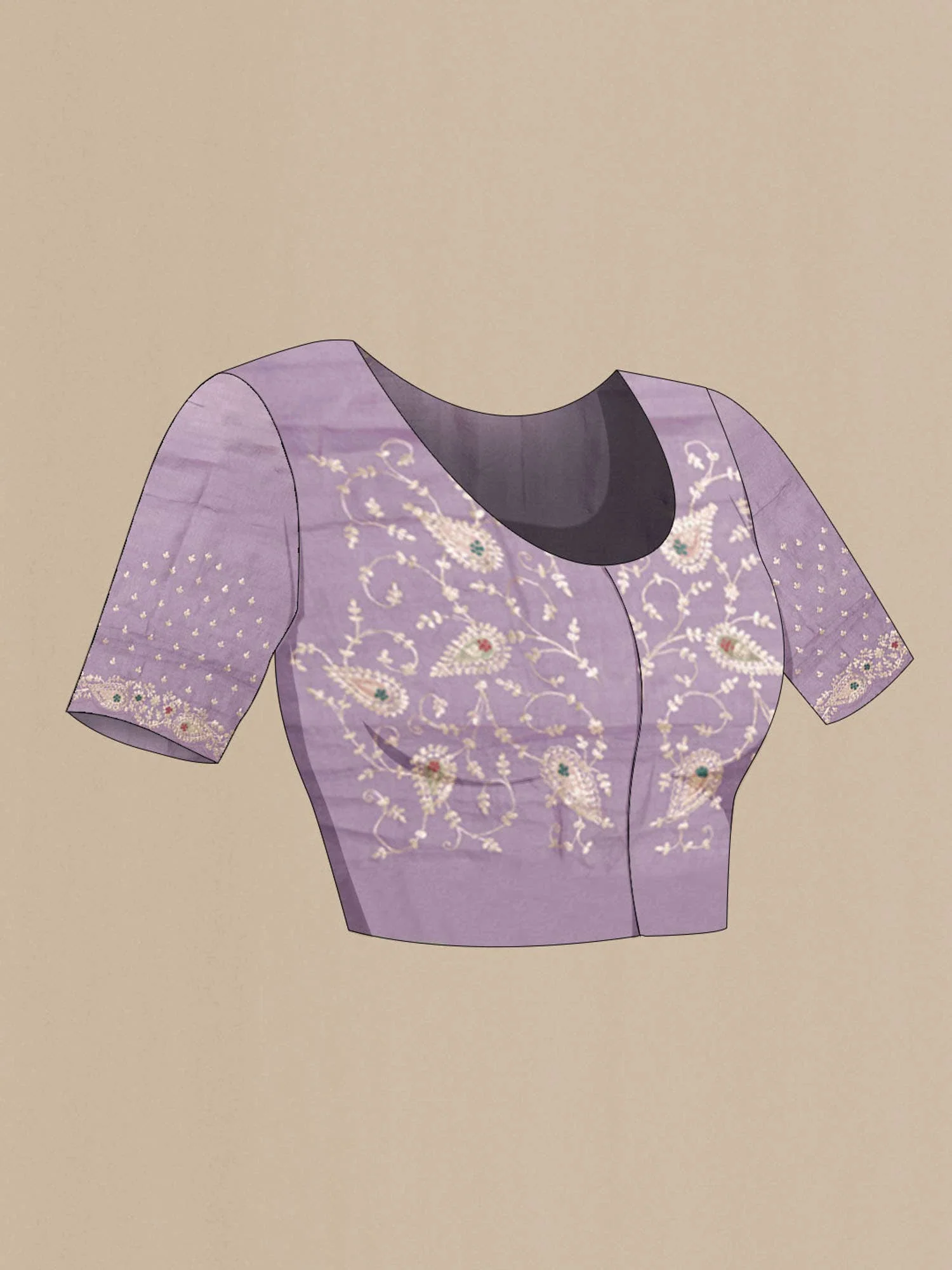 Lavender Tussar Saree - Image 6
