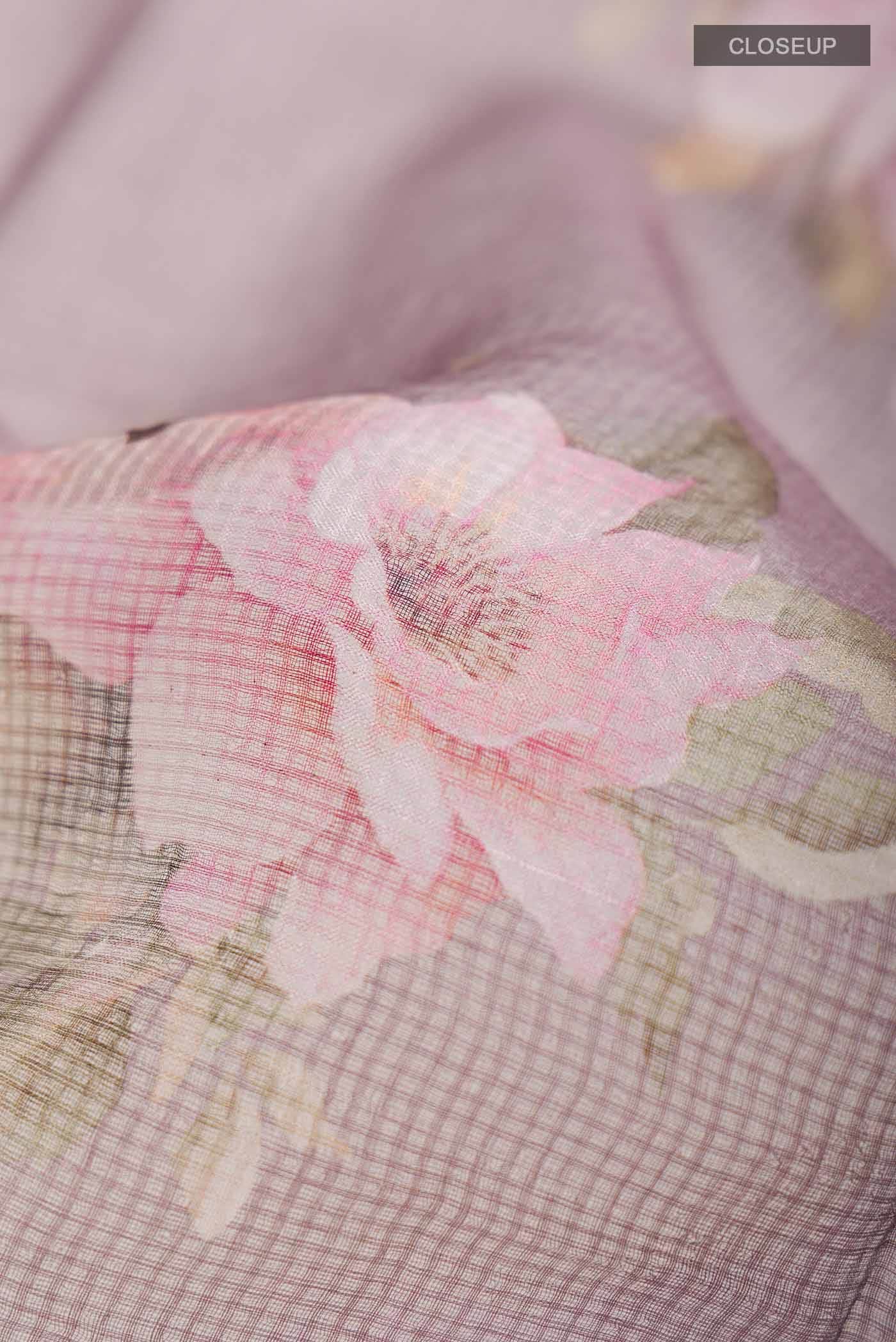 Lavender Tussar Silk Saree - Image 2