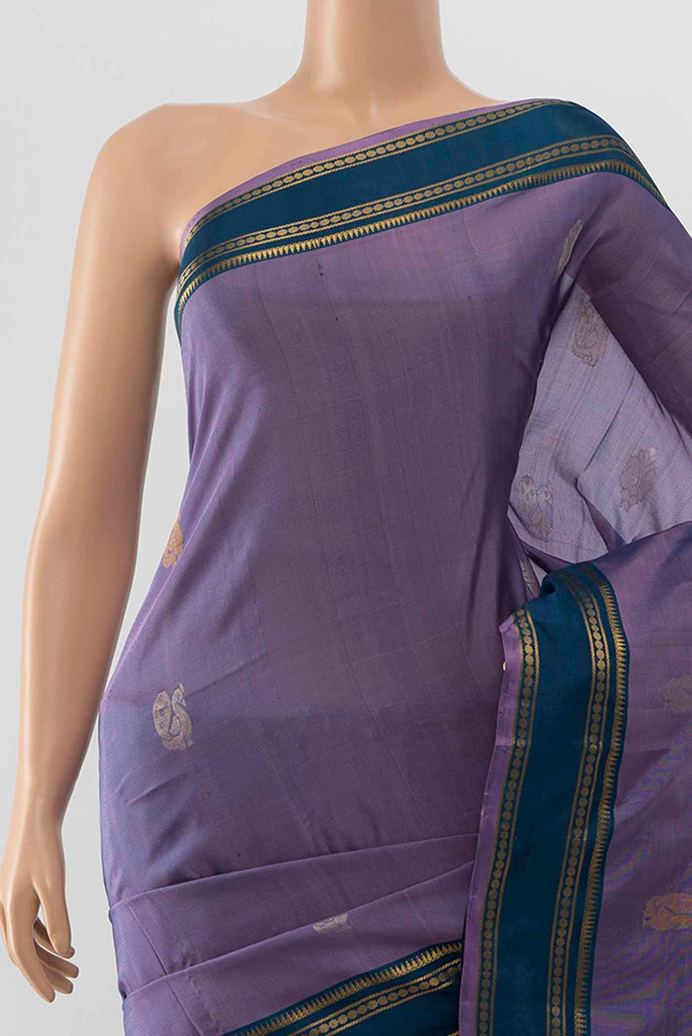 Lilac Uppada Silk Saree - Image 2