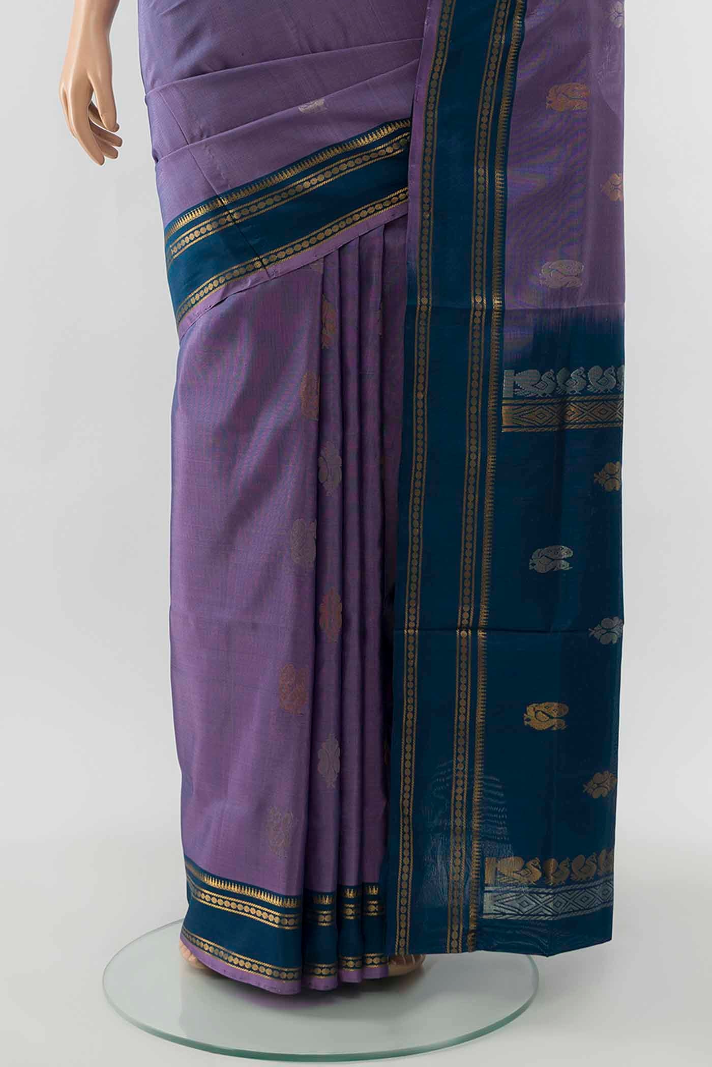 Lilac Uppada Silk Saree - Image 3