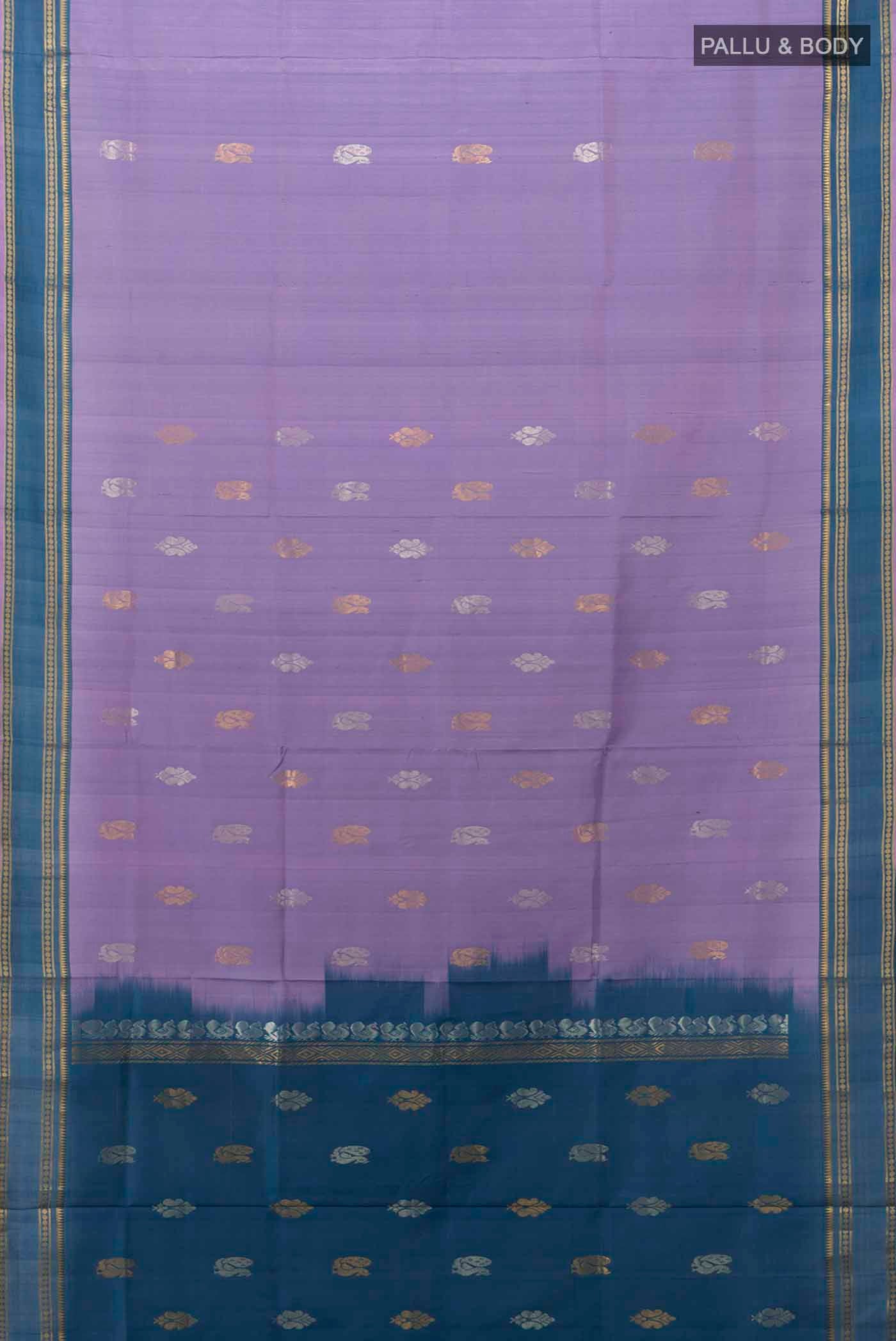 Lilac Uppada Silk Saree - Image 5