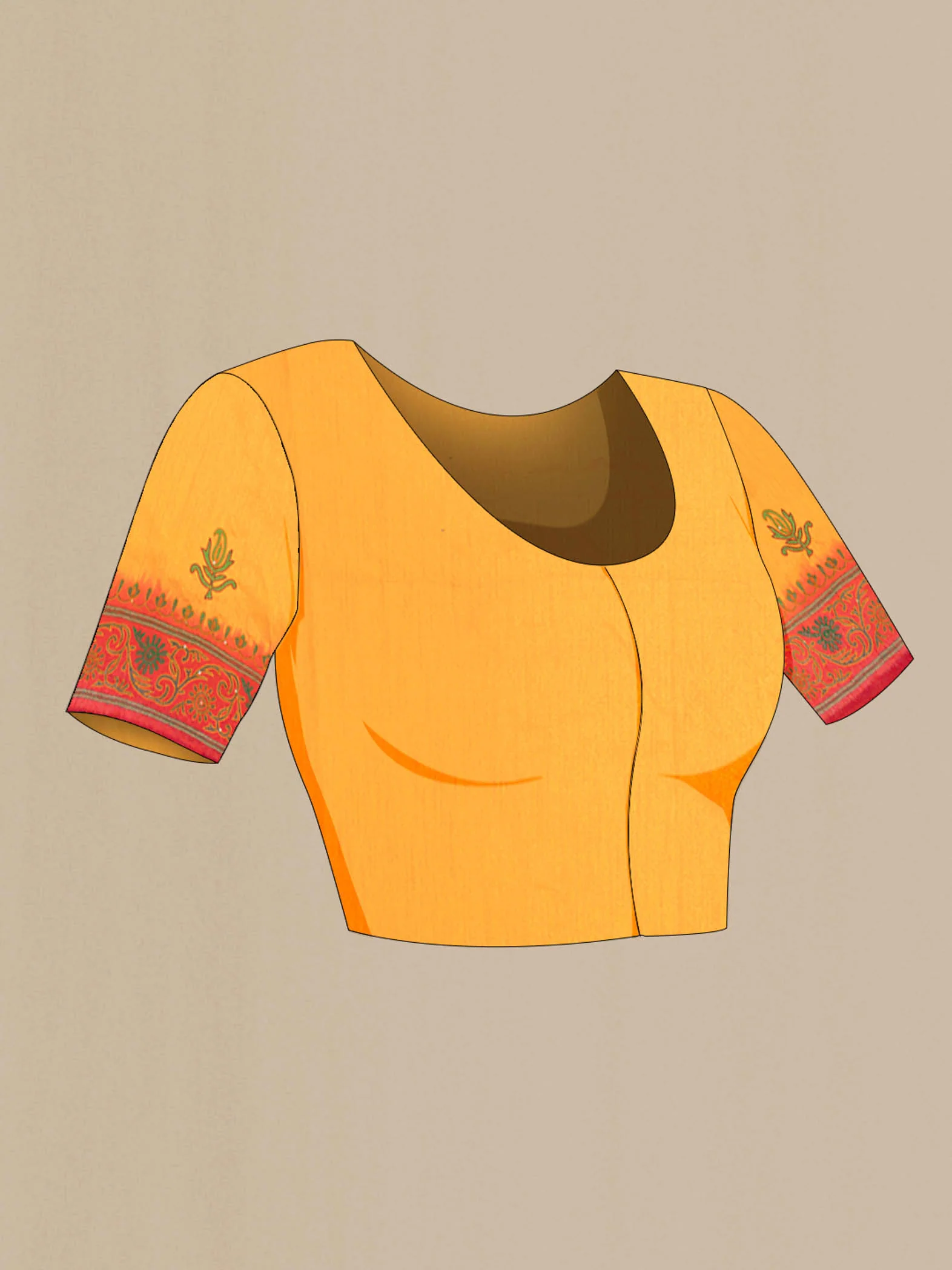 Yellow Blended Raw Silk Saree - Image 4