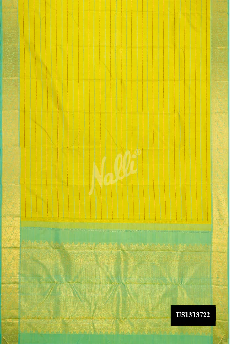 Lemon Yellow Dual Tone Kanchipuram Silk Saree