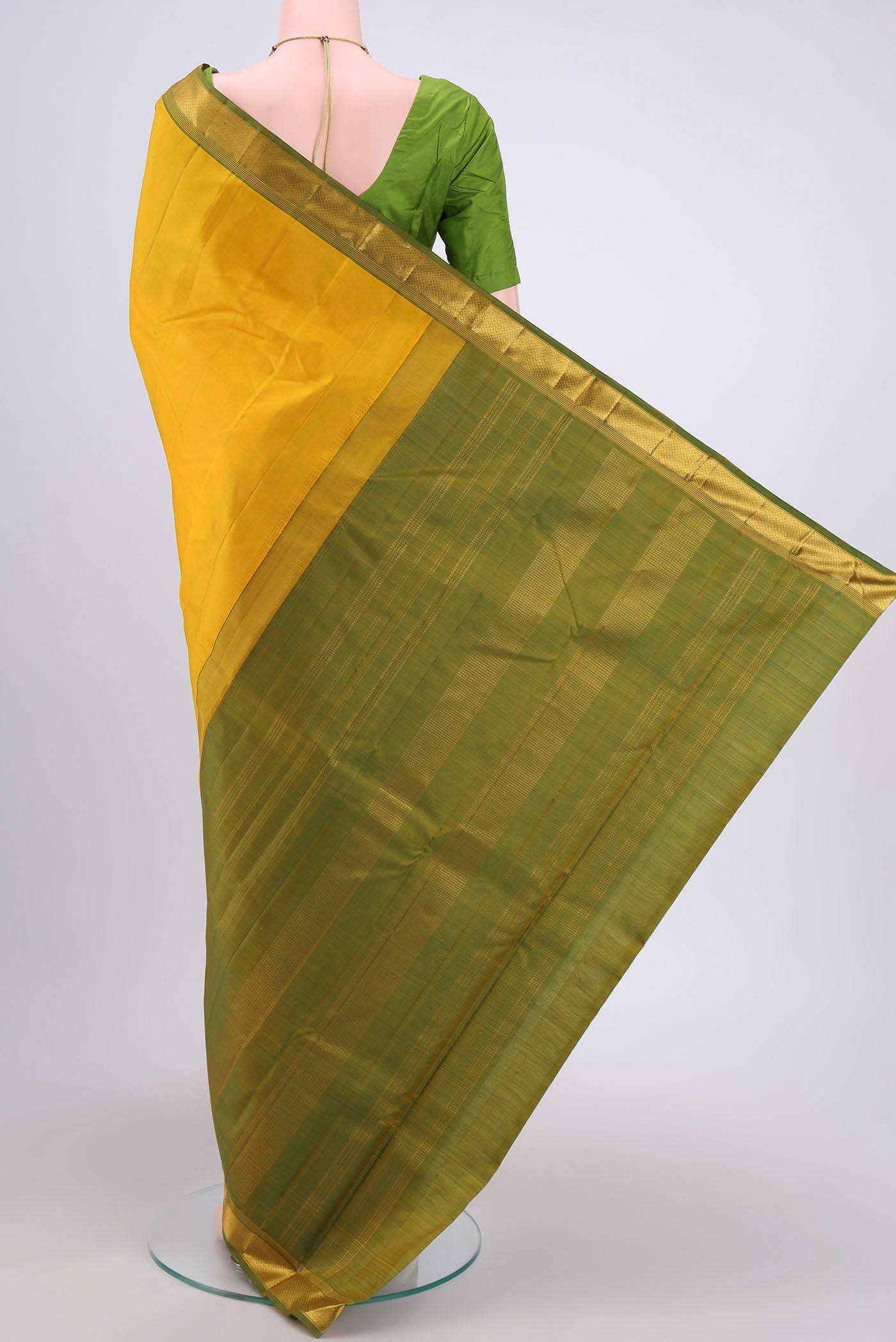 Yellow Kanjivaram Saree - Image 3